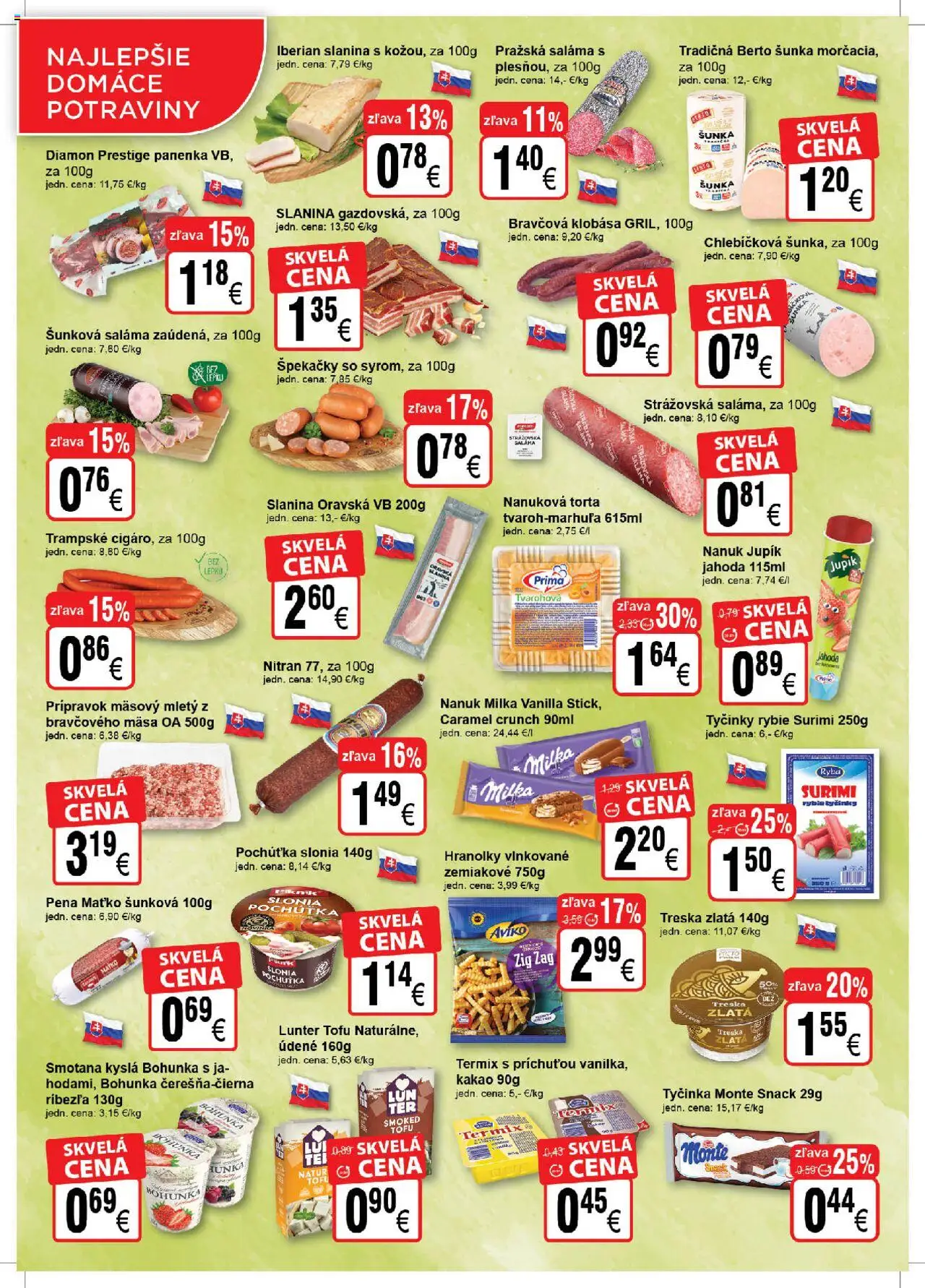 COOP Jednota ponuka Brezno │ platný od 16.07.2025 | Strana: 2 | Produkty: Šunka, Tofu, Nanuk, Milka
