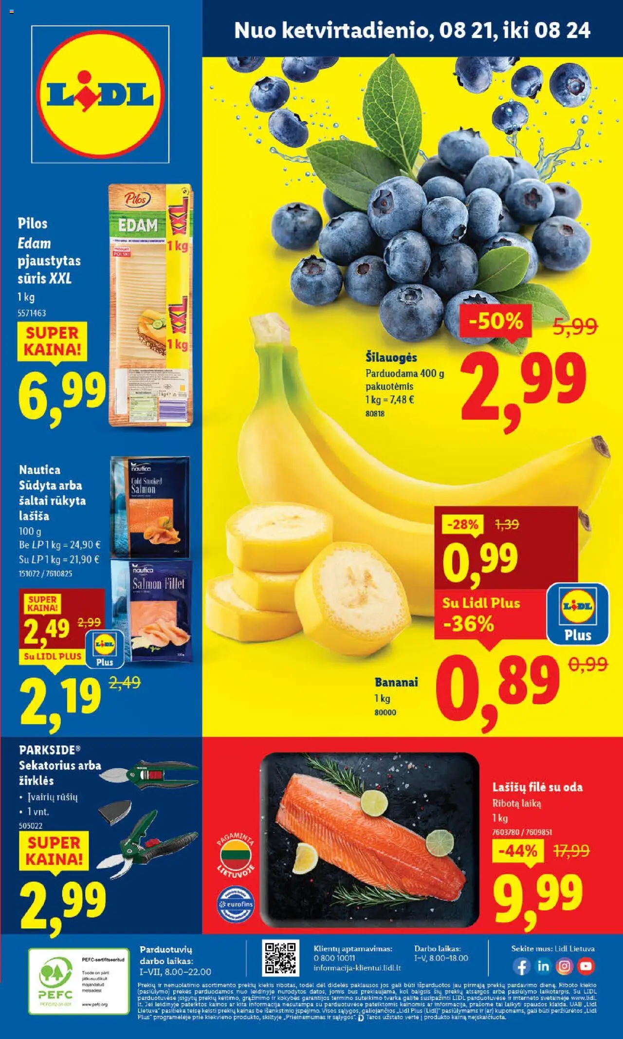 LIDL leidinys│galioja nuo 18.08.2025 | Puslapis: 55 | Prekių: Šilauogės, Sūris, Bananai