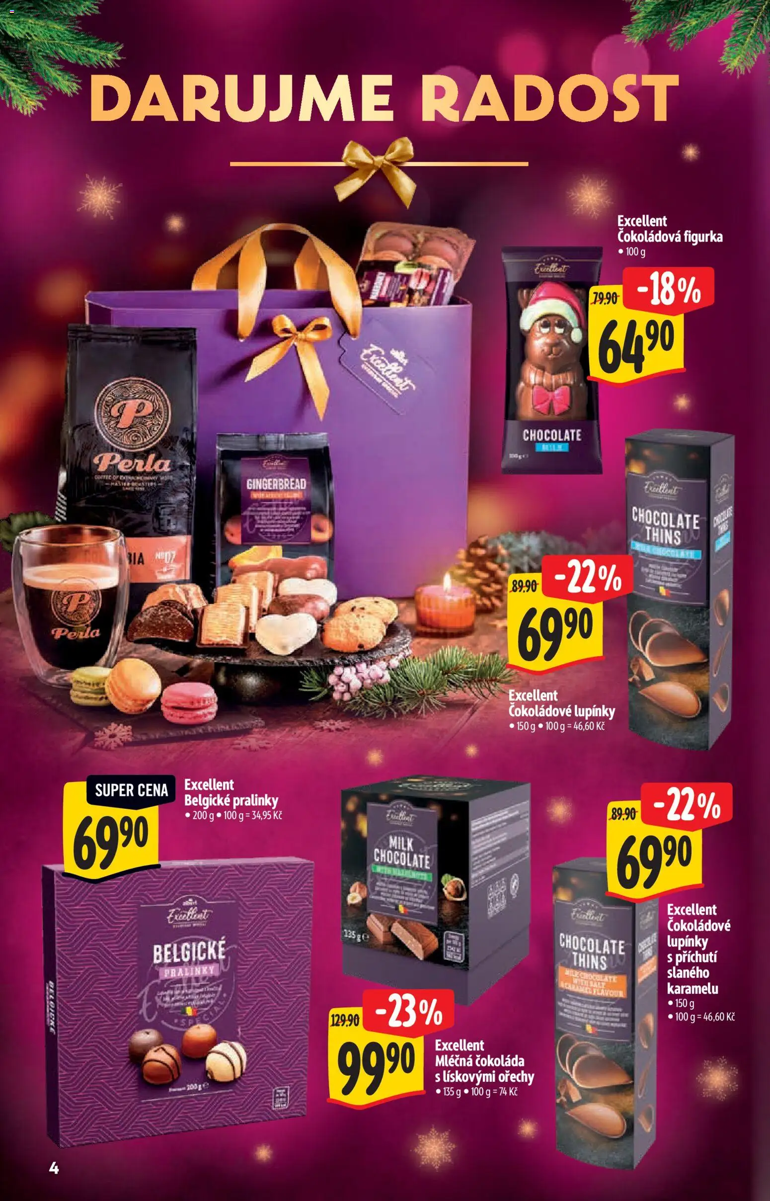 Albert katalog - Supermarket od 29.10.2025 | Strana: 4 | Produkty: Čokoláda, Ořechy, Belgické pralinky, Milk chocolate