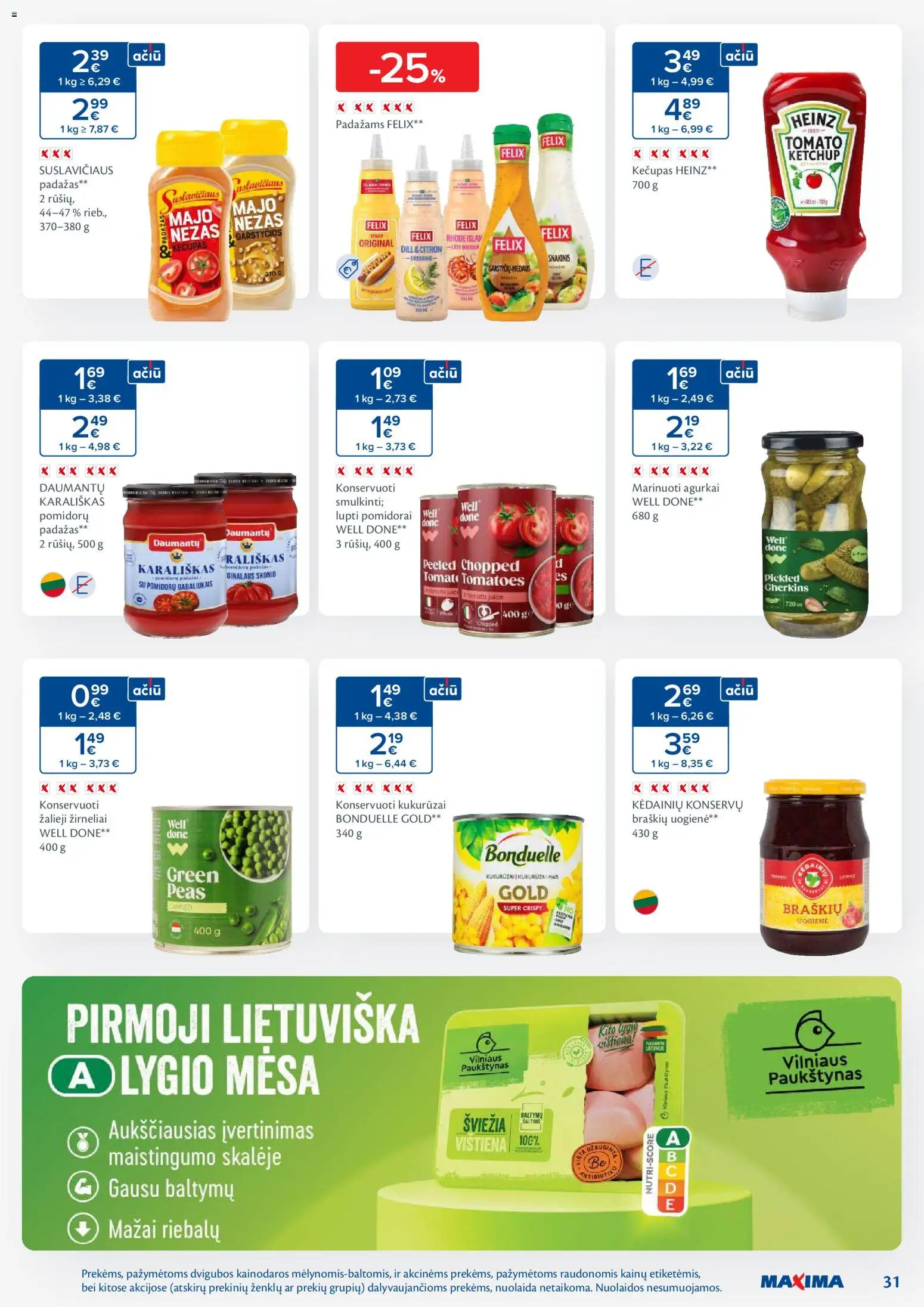 MAXIMA akcijos nuo 18.11.2025 | Puslapis: 31 | Prekių: Agurkai, Kukurūzai, Vištiena, Kečupas
