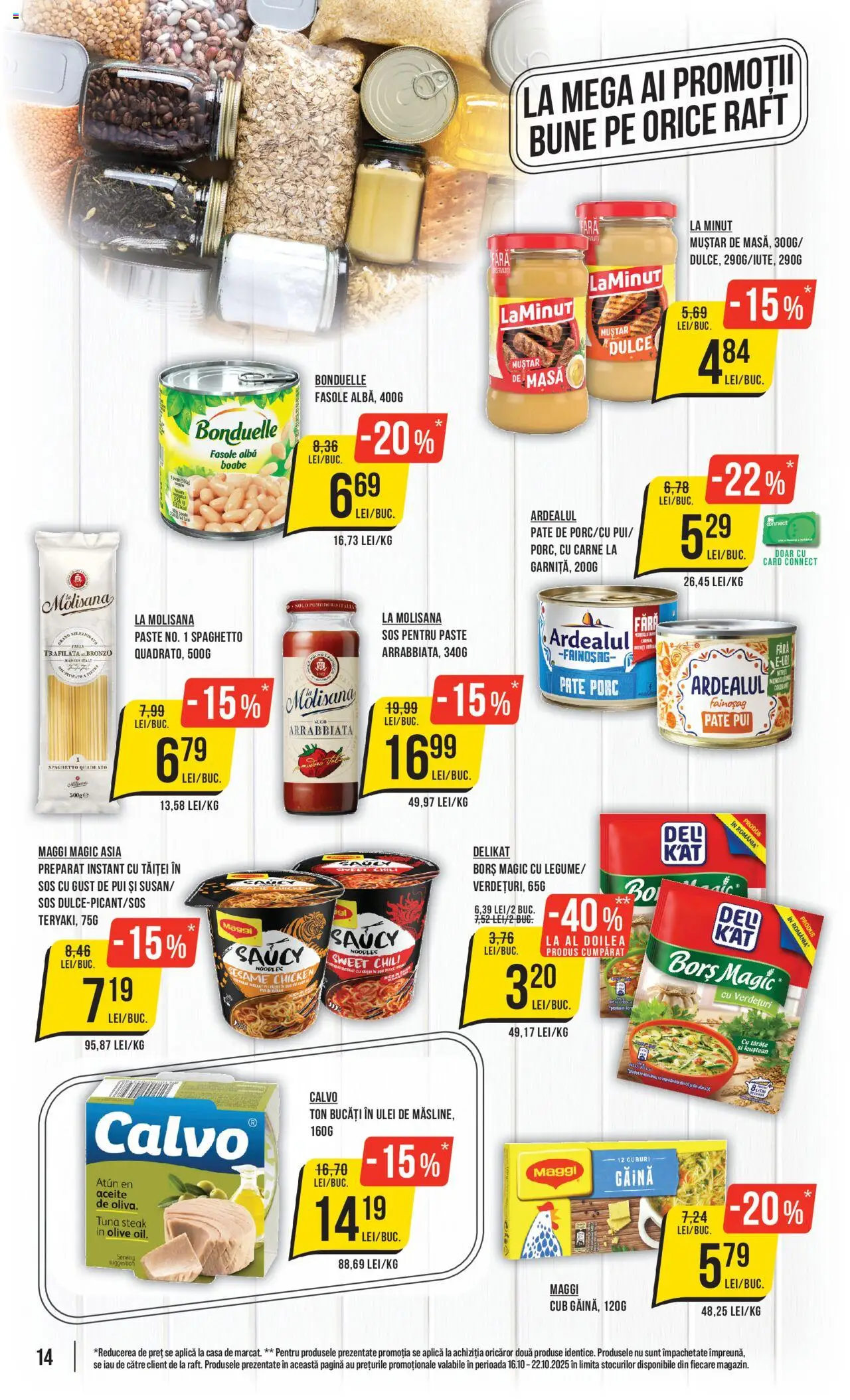 Noul catalog Mega Image – valabil de la 16.10.2025 | Pagină: 14 | Produse: Raft, Masă, Noodles, Muștar