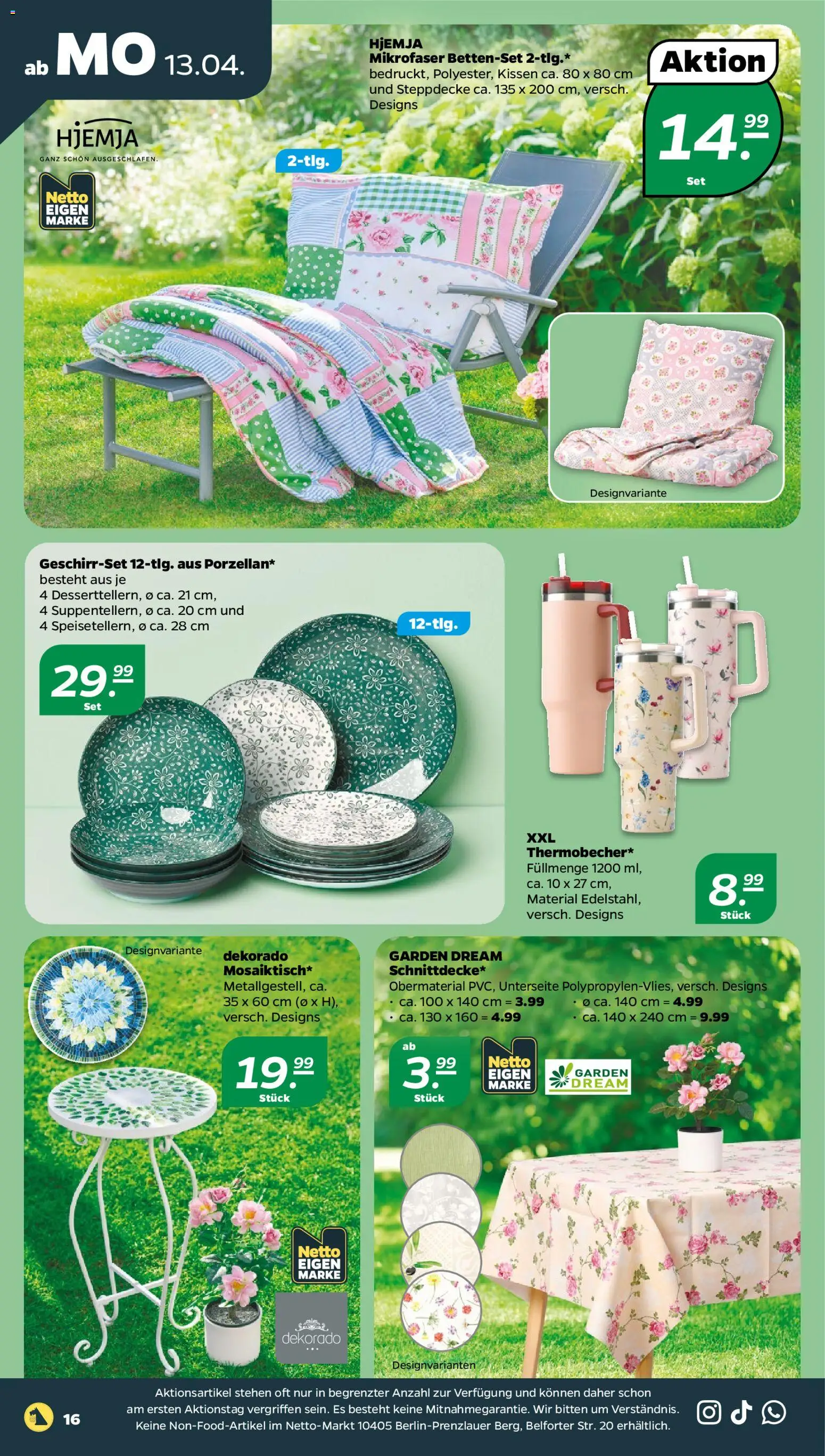 Netto Prospekt 	 – gültig ab 13.04.2026 | Seite: 20 | Produkte: Kissen, Bettenset