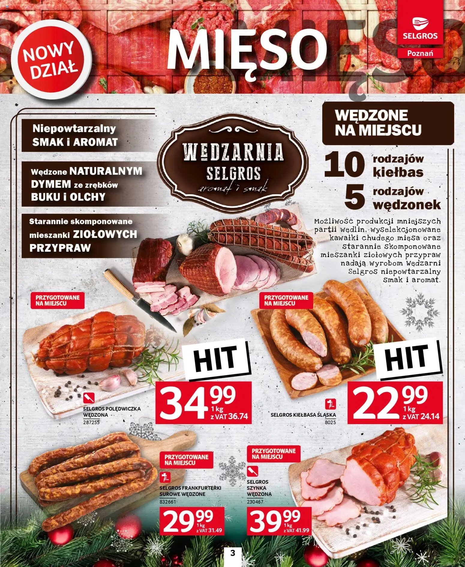 Selgros cash&carry -  Poznań 2.0 smakuje lepiej! od 06.11.2025 | Strona: 3 | Produkty: Mięso, Frankfurterki, Szynka, Kiełbasa śląska