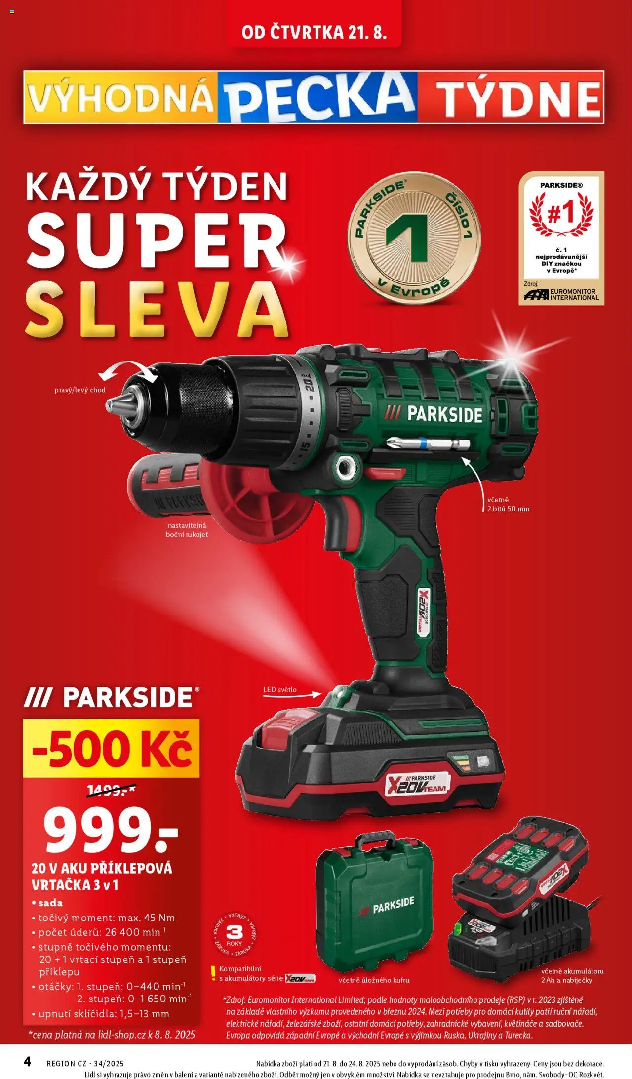 Lidl leták od 21.08.2025 | Strana: 8 | Produkty: Květináče, Příklepová vrtačka, Vrtačka, LED