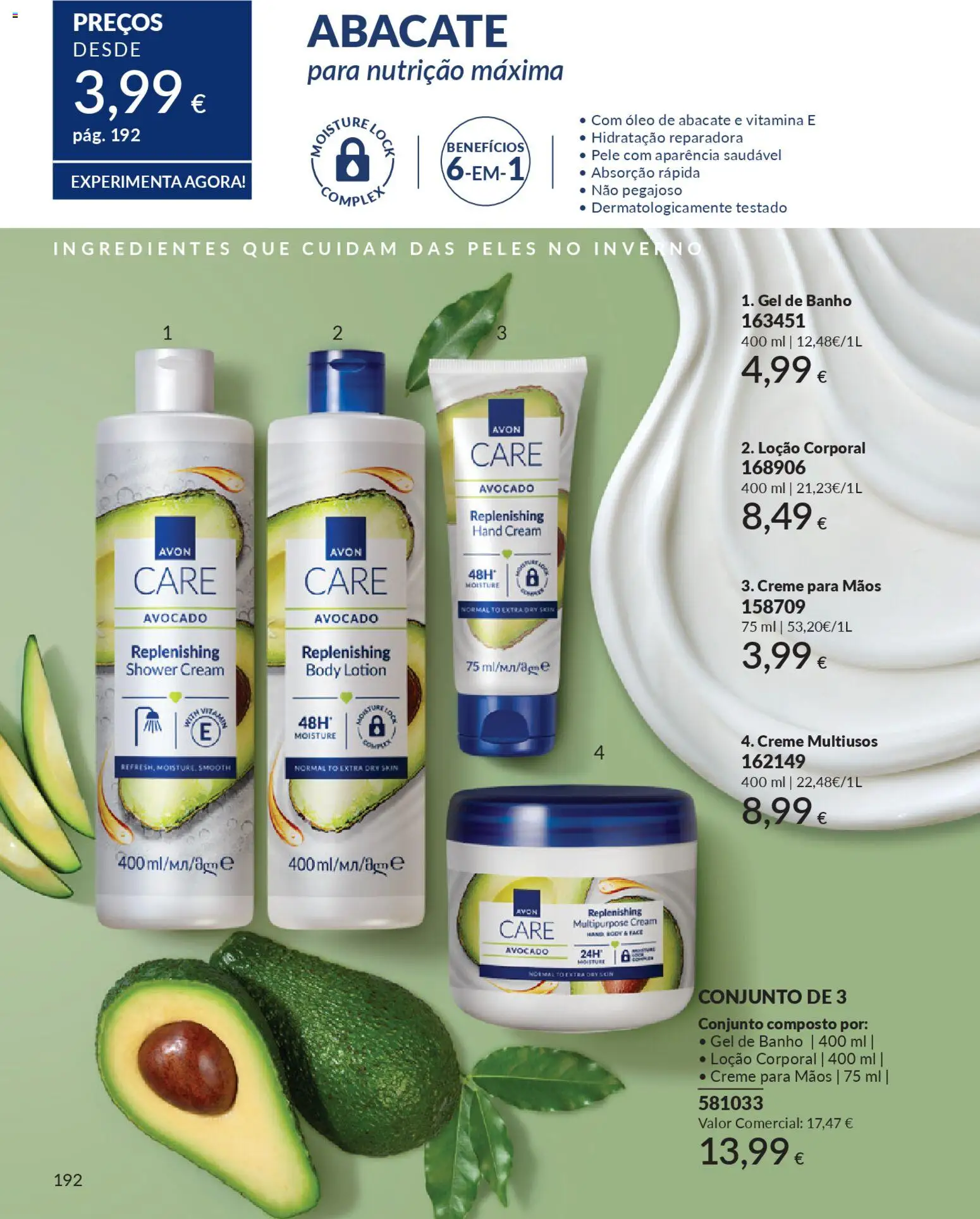 Catálogo Avon Campanha 1 │ válido de 01.01.2026 | Página: 192 | Produtos: Creme para mãos, Gel de banho, Banho, Creme