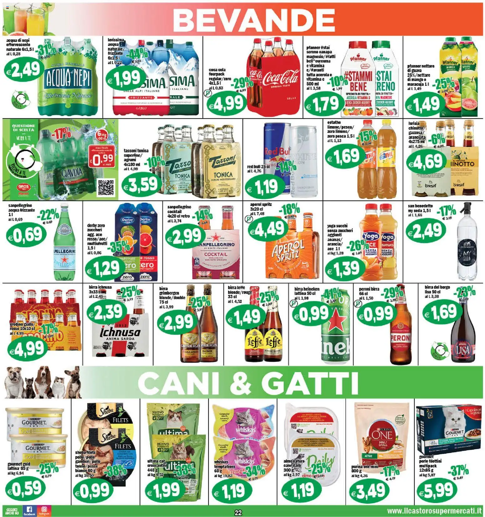 Volantino Il Castoro del 27.03.2026 | Pagina: 22 | Prodotti: Birra, Chinotto, Acqua, Heineken