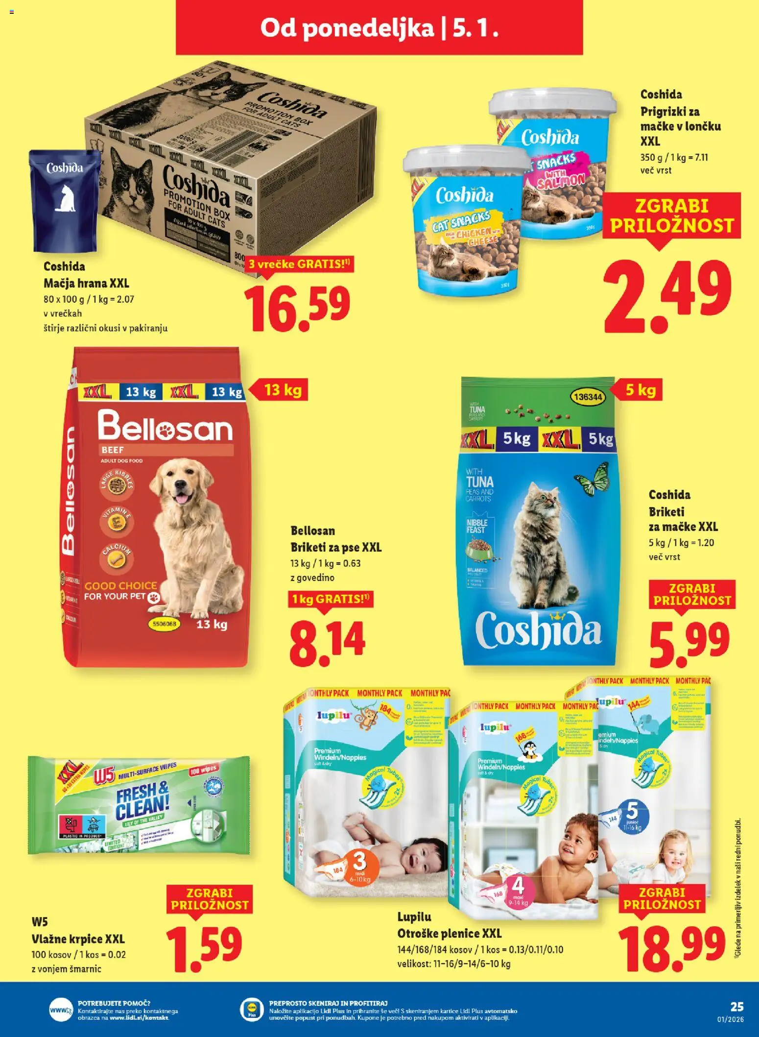 Novi Lidl katalog ponudbe – veljaven od 30.12.2025 | Stran: 29 | Izdelki: Plenice, Tuna, Kos, Prigrizki