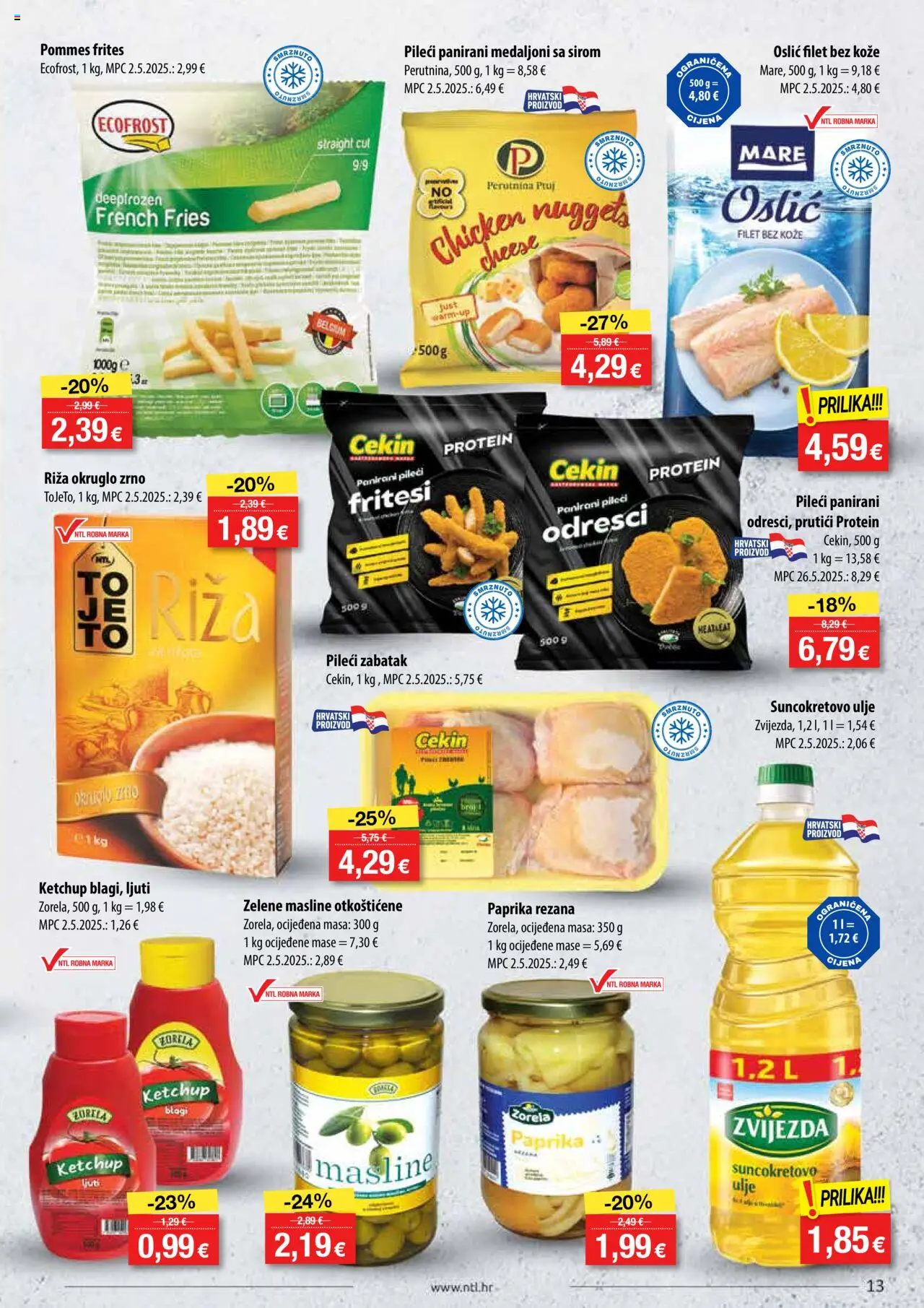NTL katalog | vrijedi od 30.07.2025 | Stranica: 13 | Proizvodi: Ulje, Masline, Riža, Oslić