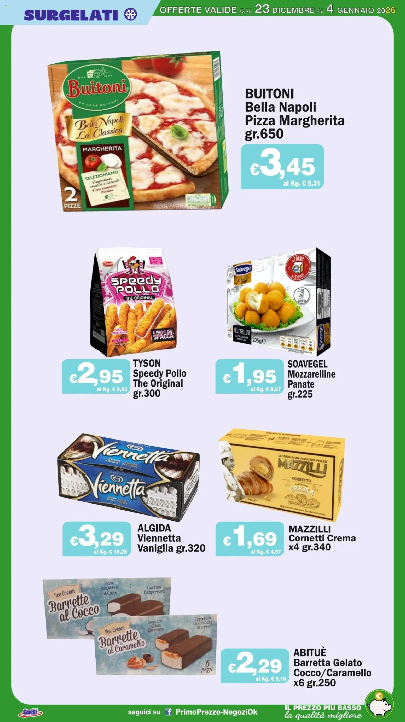 Volantino Primo Prezzo del 23.12.2025 | Pagina: 35 | Prodotti: Cioccolato, Pollo, Barretta, Cocco