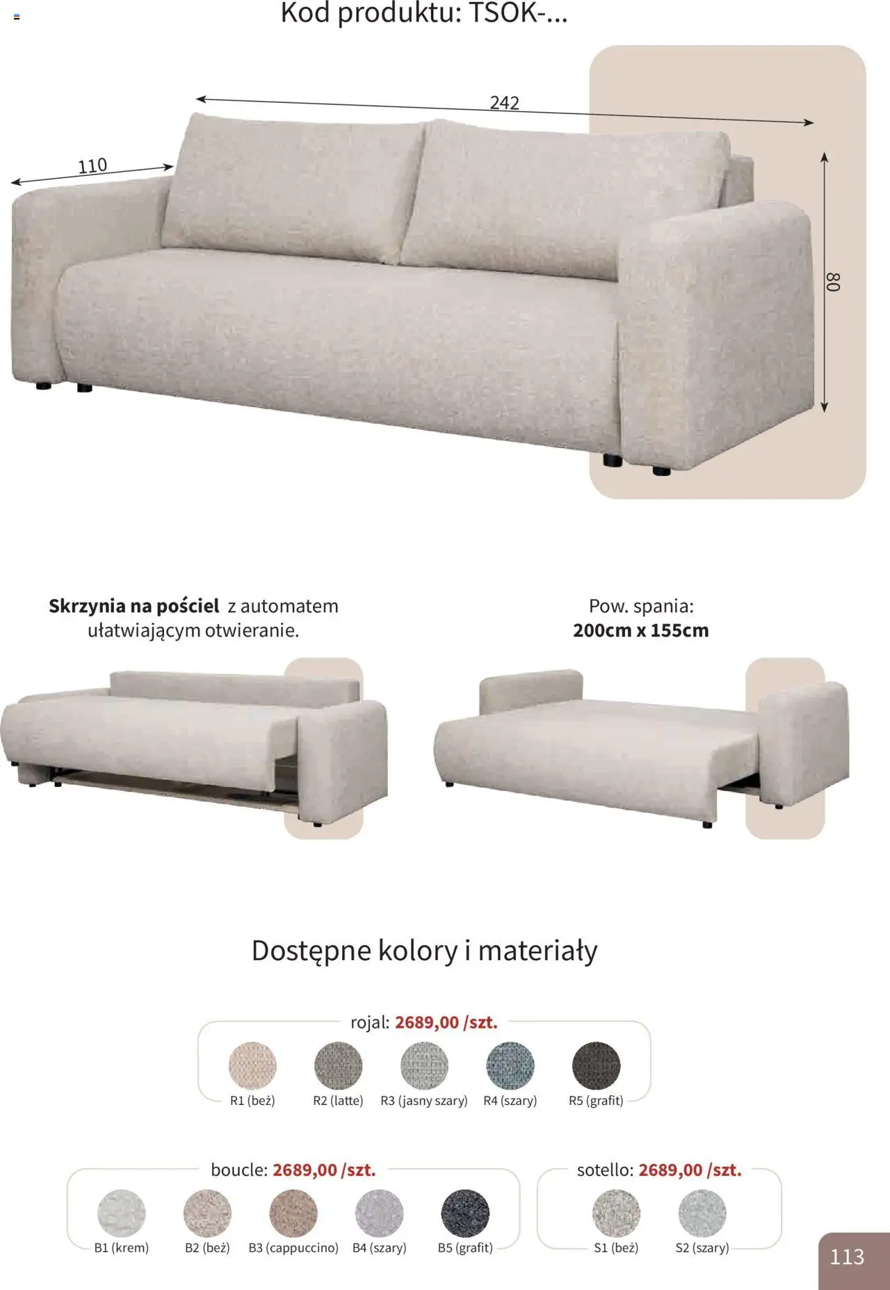 Bodzio Katalog od 01.10.2025 | Strona: 113 | Produkty: Pościel, Cappuccino, Krem