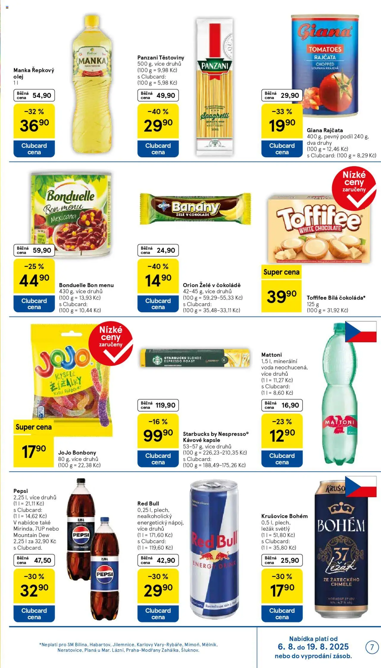 Tesco leták - Supermarket od 06.08.2025 | Strana: 7 | Produkty: Banány, Krušovice Bohém, Plech, Krušovice