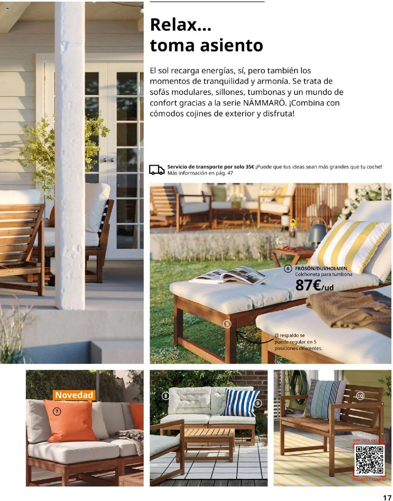 Catálogo IKEA Muebles de exterior │ válido desde el 04.02.2025 | Página: 17 | Productos: Tumbona, Colchoneta
