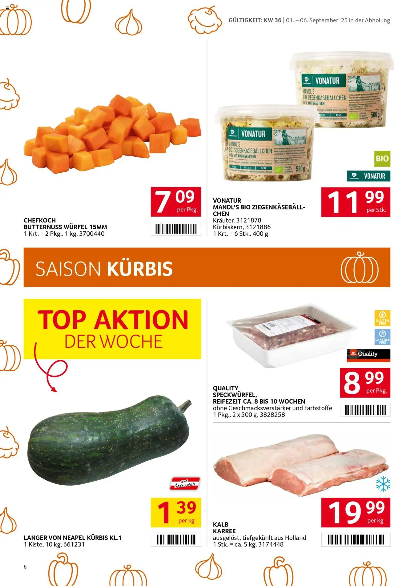 Transgourmet Flugblatt gültig ab 31.08.2025 | Seite: 6 | Produkte: Kürbis, Öl