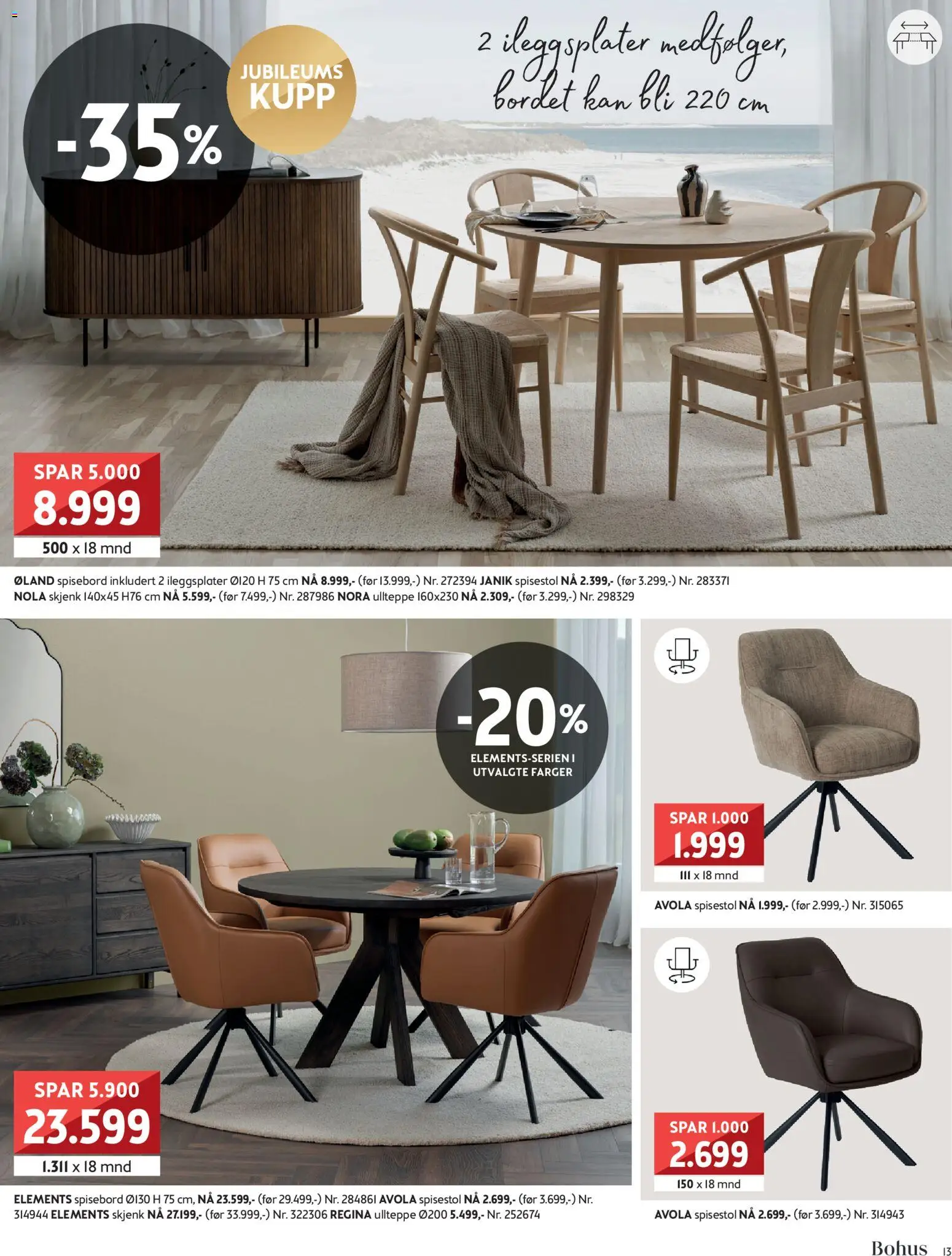 {H1} | Side: 13 | Produkter: Spisebord, Spisestol