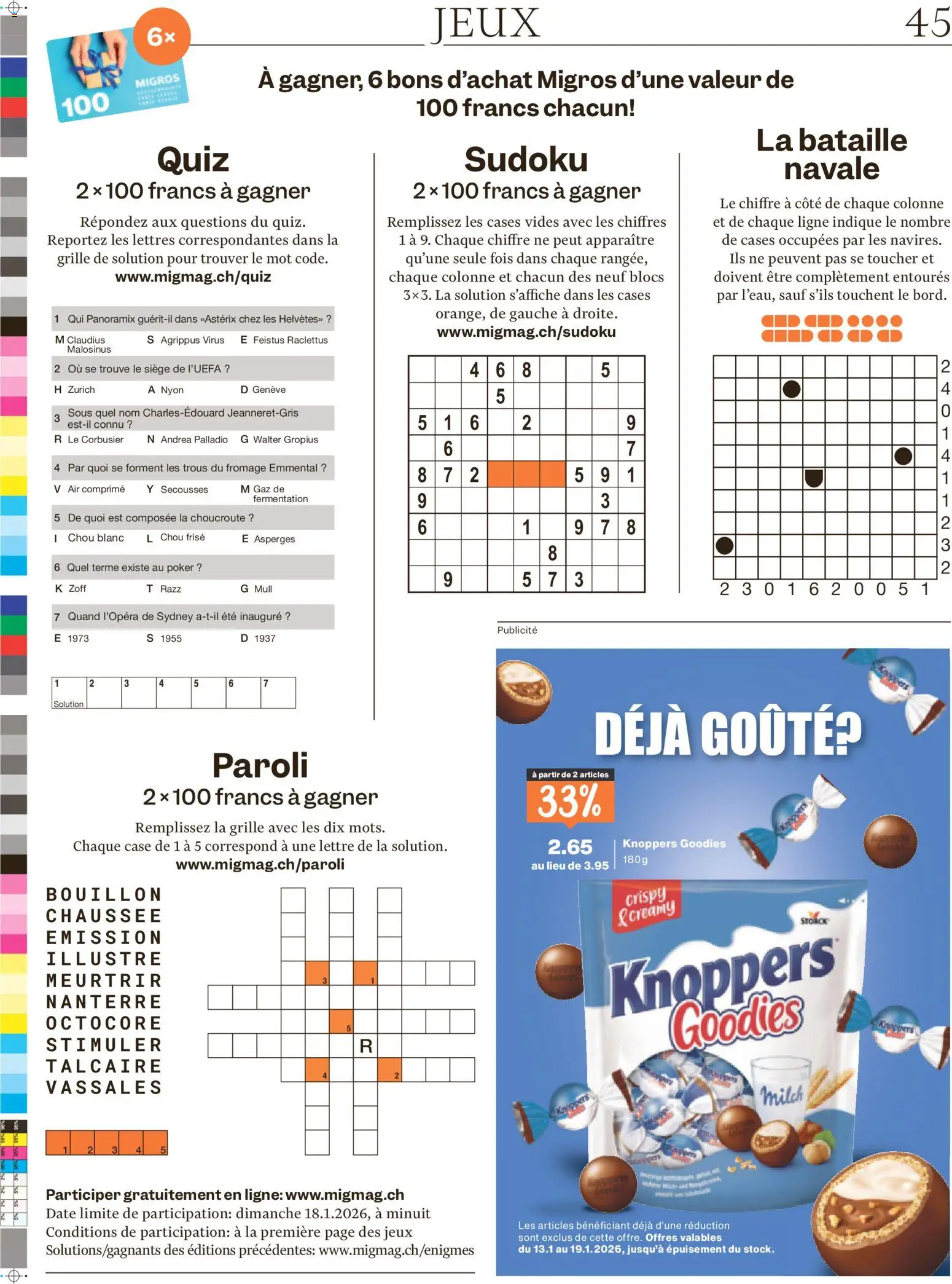 Migros Magazin FR – gültig ab 12.01.2026 | Seite: 45 | Produkte: Milch