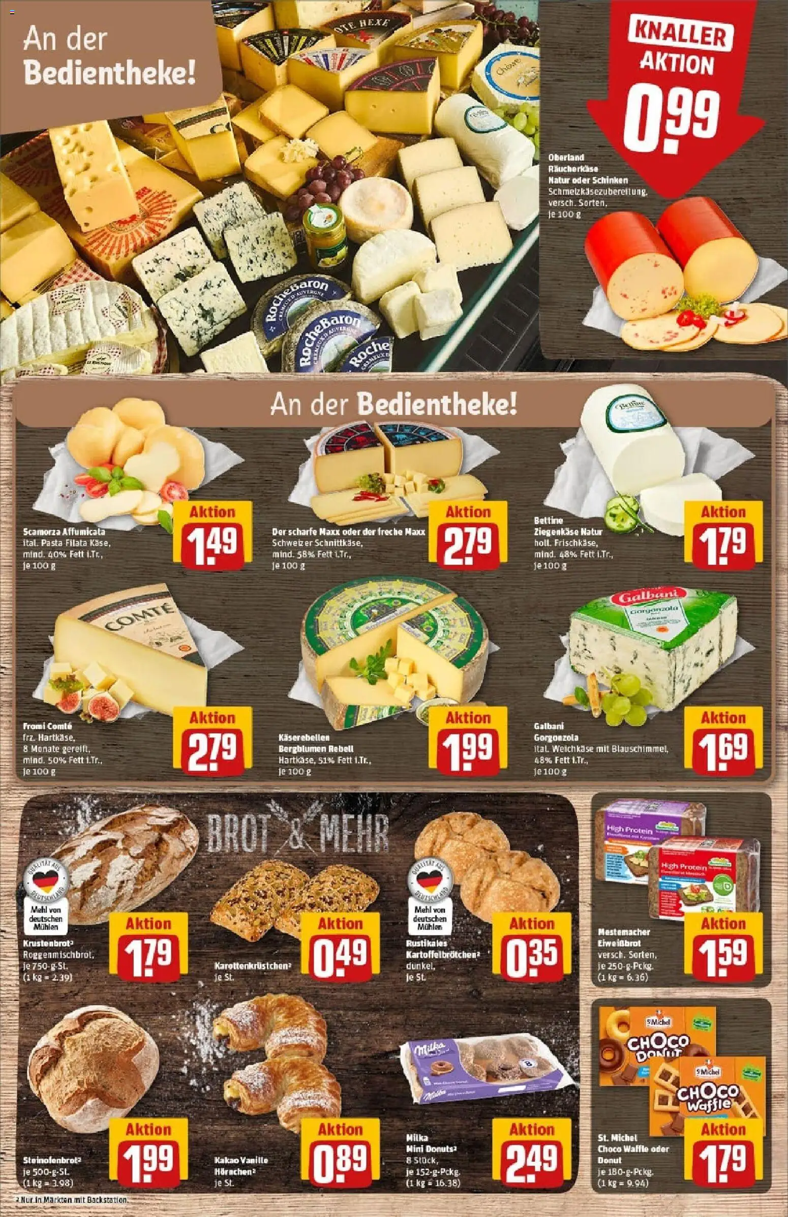 Rewe prospekt Michelstadt	 – gültig ab 26.10.2025 | Seite: 13 | Produkte: Ziegenkäse, Croissant, Donuts, Pasta
