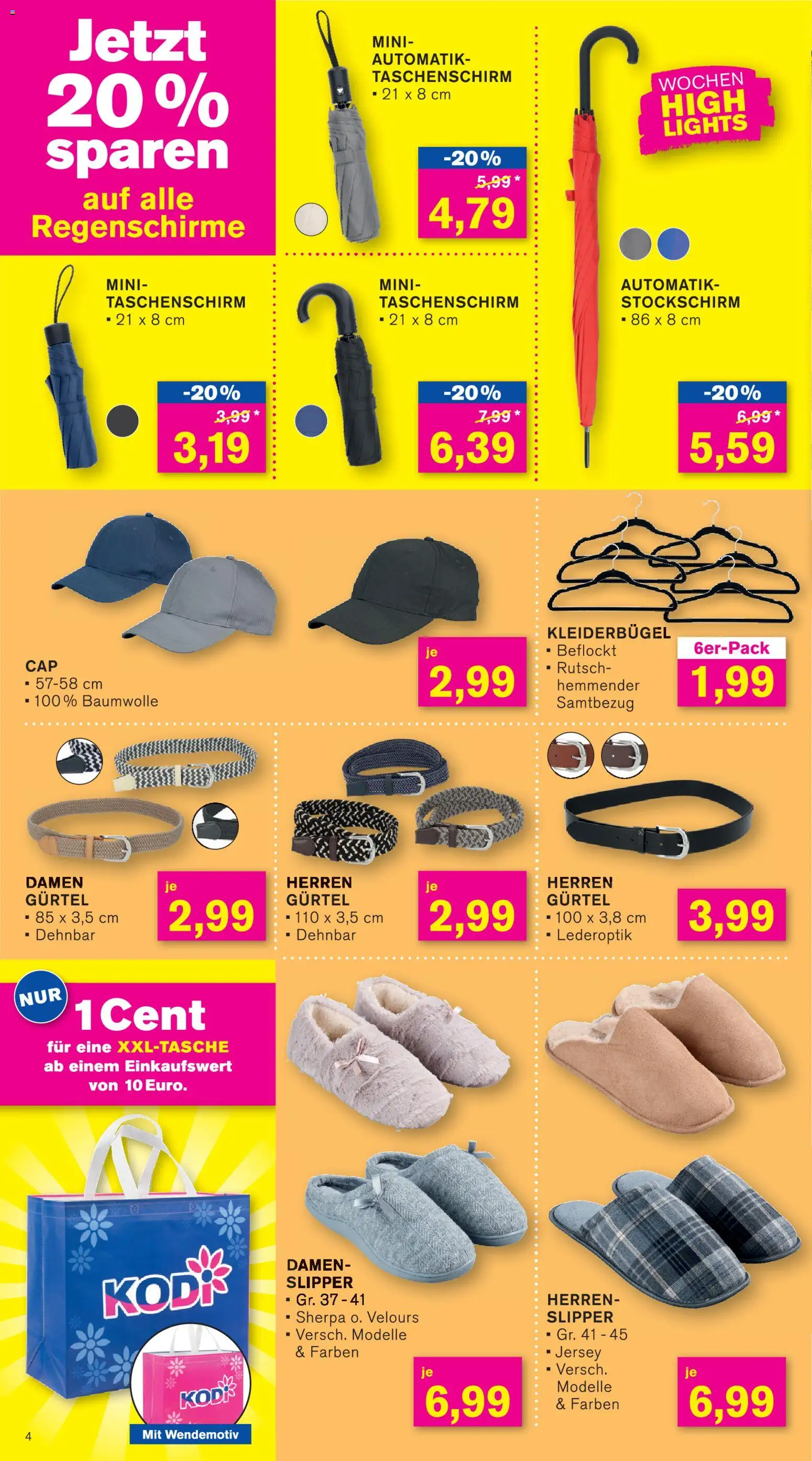 KODi Prospekt 	 – gültig ab 05.01.2026 | Seite: 4 | Produkte: Kleiderbügel, Gürtel