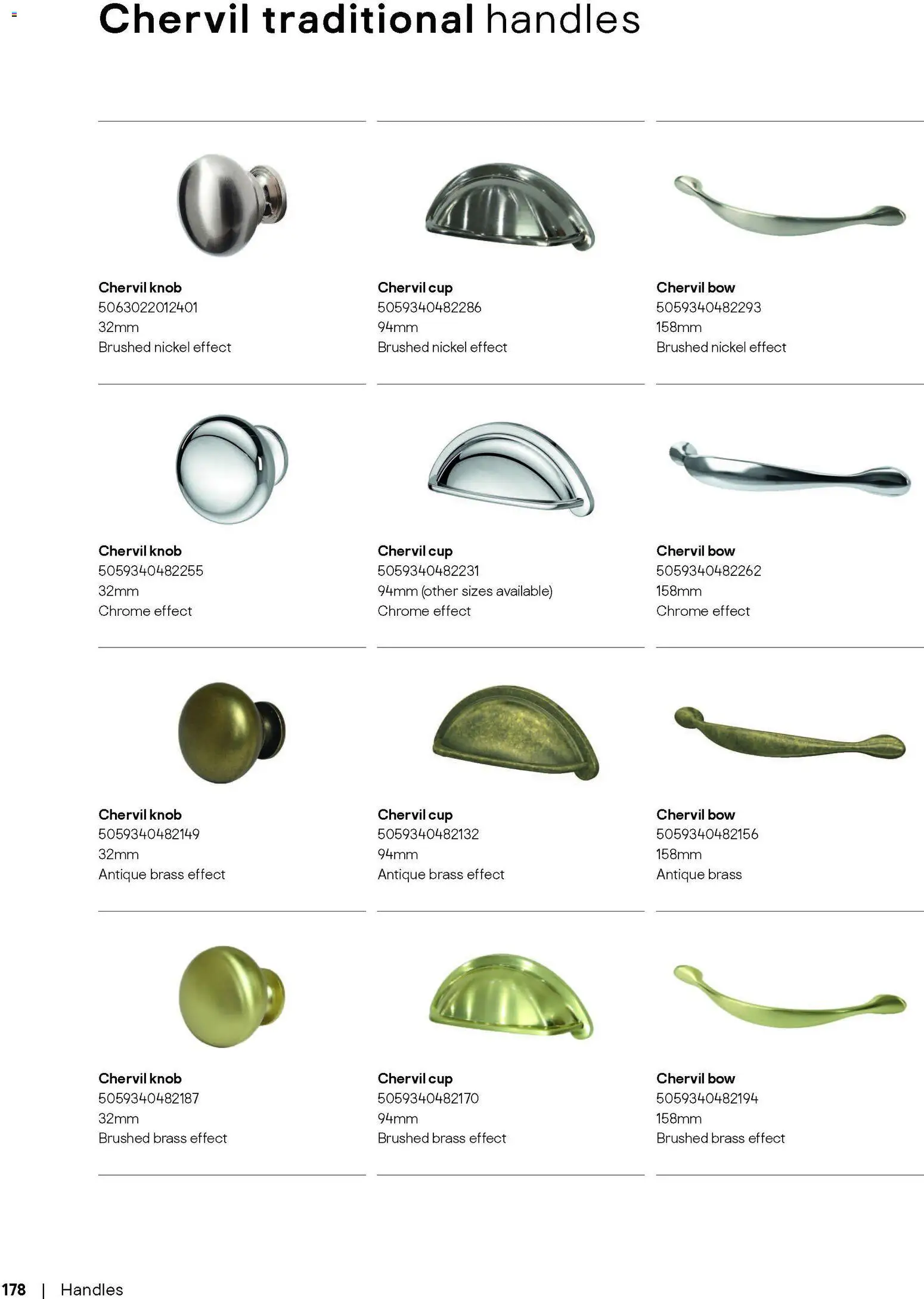 {H1} | Page: 178 | Products: Handles, Knob