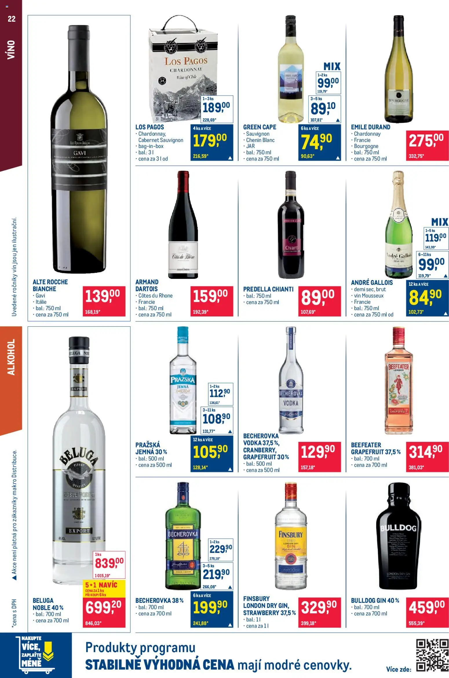 Makro leták - Pro milovníky jídla od 28.01.2026 | Strana: 22 | Produkty: Víno, Cabernet Sauvignon, Becherovka, Dry gin