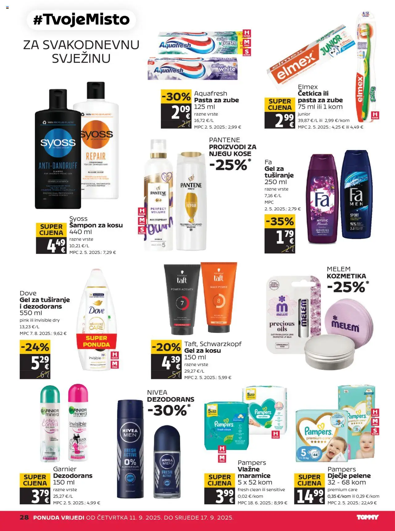 Tommy katalog | vrijedi od 11.09.2025 | Stranica: 28 | Proizvodi: Šampon, Melem, Pasta, Dove