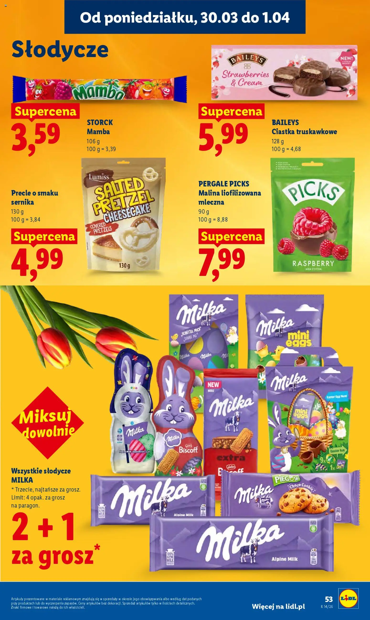 Lidl Polsko leták od 30.03.2026 | Strana: 53 | Produkty: Milka, Cheesecake, Baileys