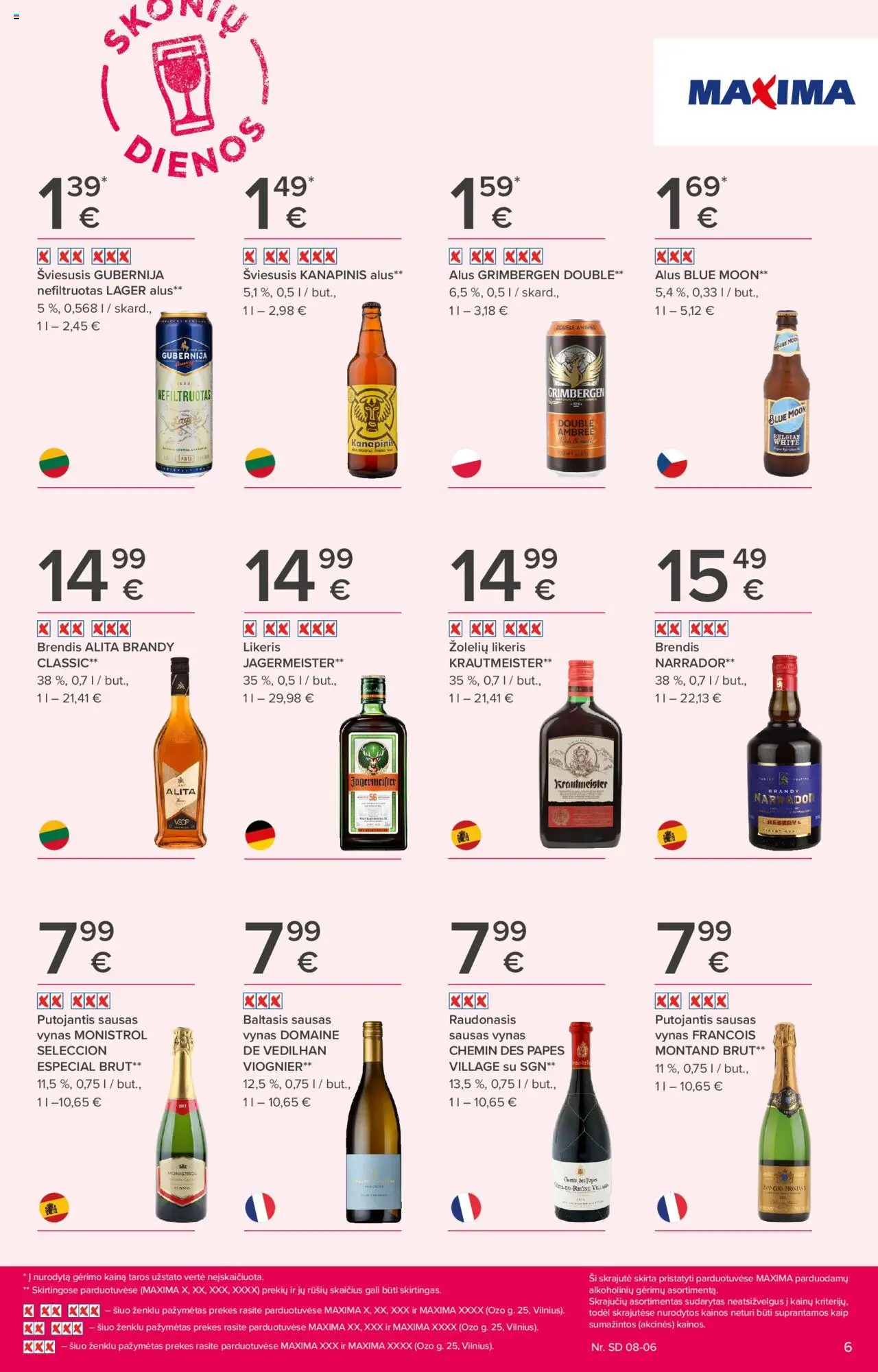 MAXIMA - Leidinys - Skonių dienos│galioja nuo 24.07.2025 | Puslapis: 6 | Prekių: Vynas, Alus