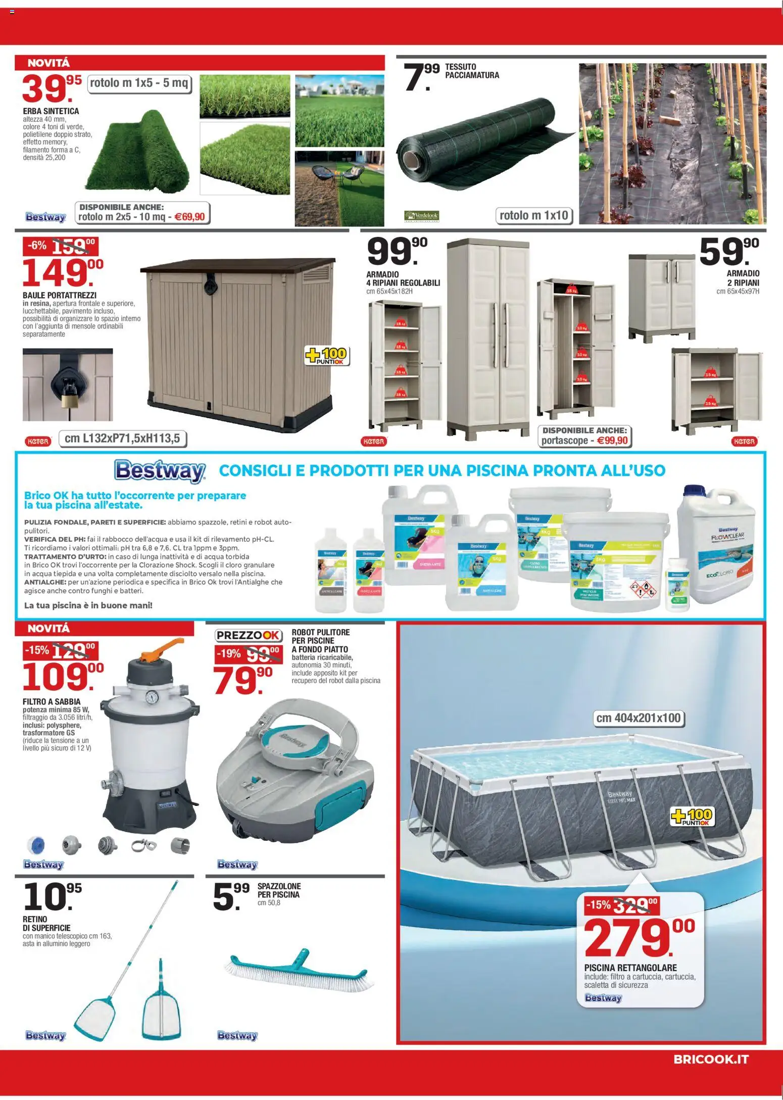 Volantino Brico OK del 02.04.2026 | Pagina: 5 | Prodotti: Scaletta, Acqua, Funghi, Robot