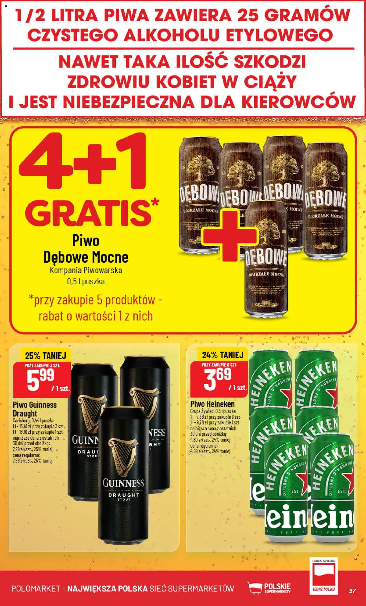 POLOmarket Gazetka od 21.01.2026 | Strona: 37 | Produkty: Piwo Guinness, Guinness, Piwo, Heineken