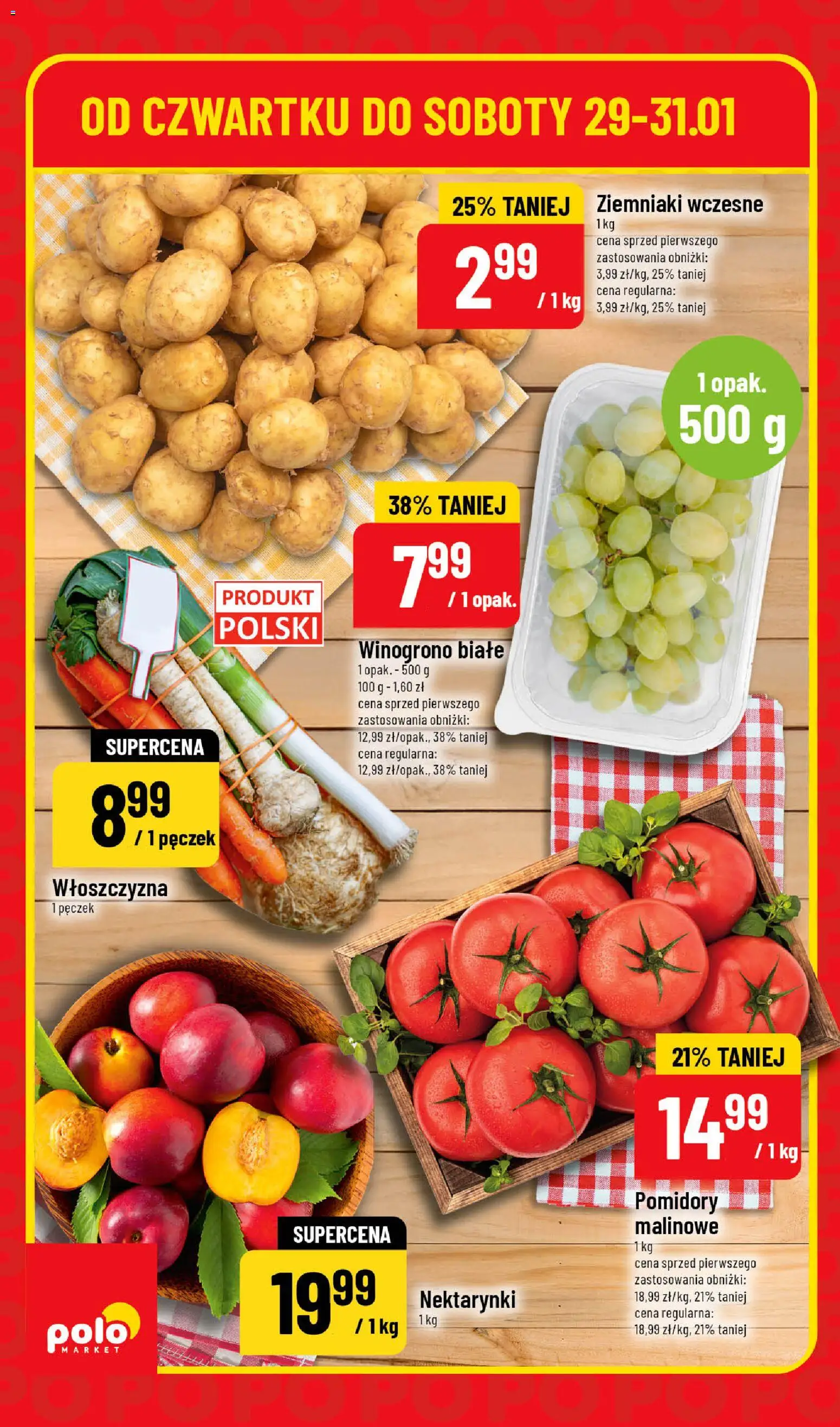 POLOmarket Gazetka - Super Hity od 29.01.2026 | Strona: 2 | Produkty: Winogrono, Pomidory, Ziemniaki
