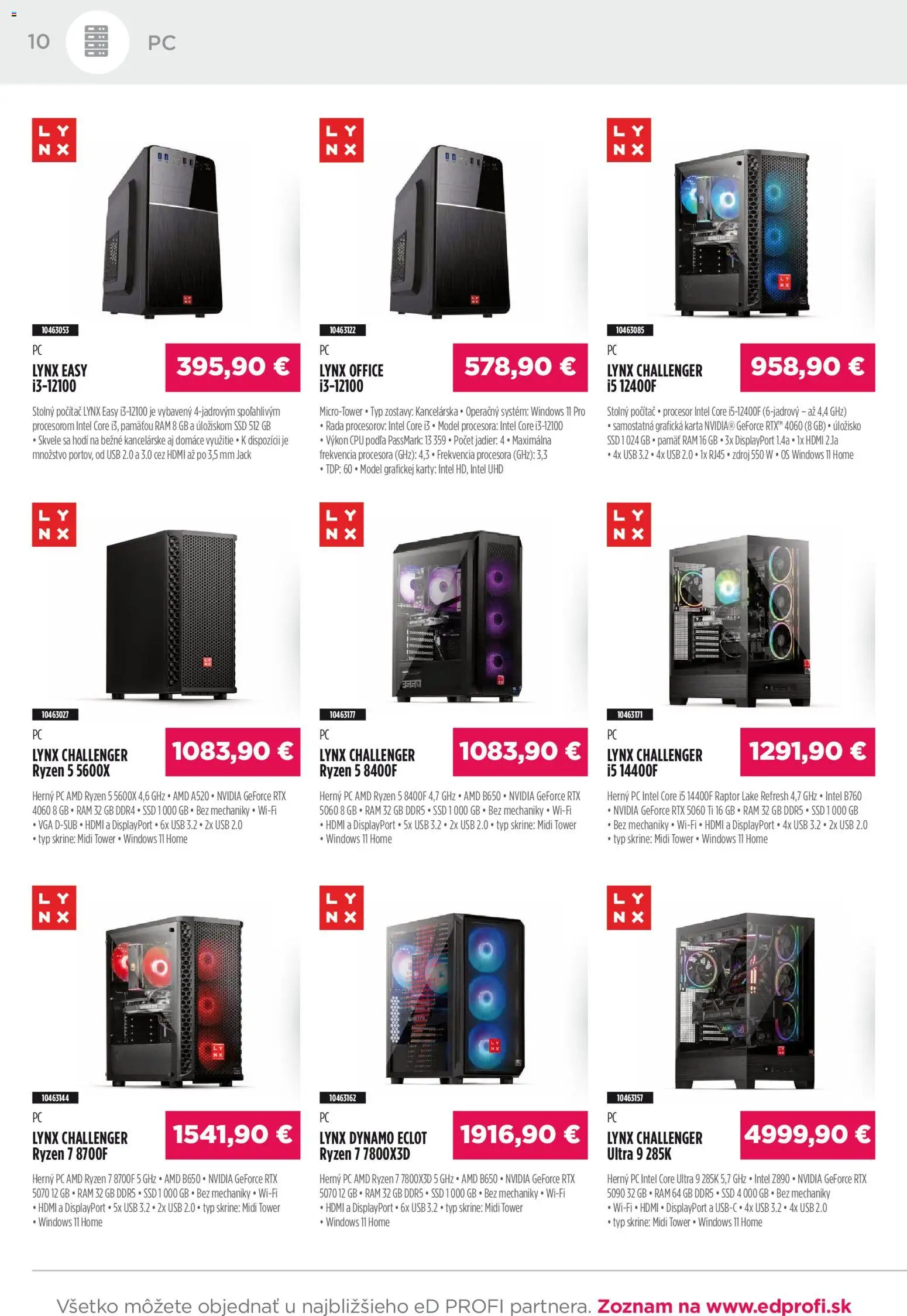 Nové ED Profi akcie – leták je platný od 01.12.2025 | Strana: 10 | Produkty: Rám, Počítač, Herný pc, PC