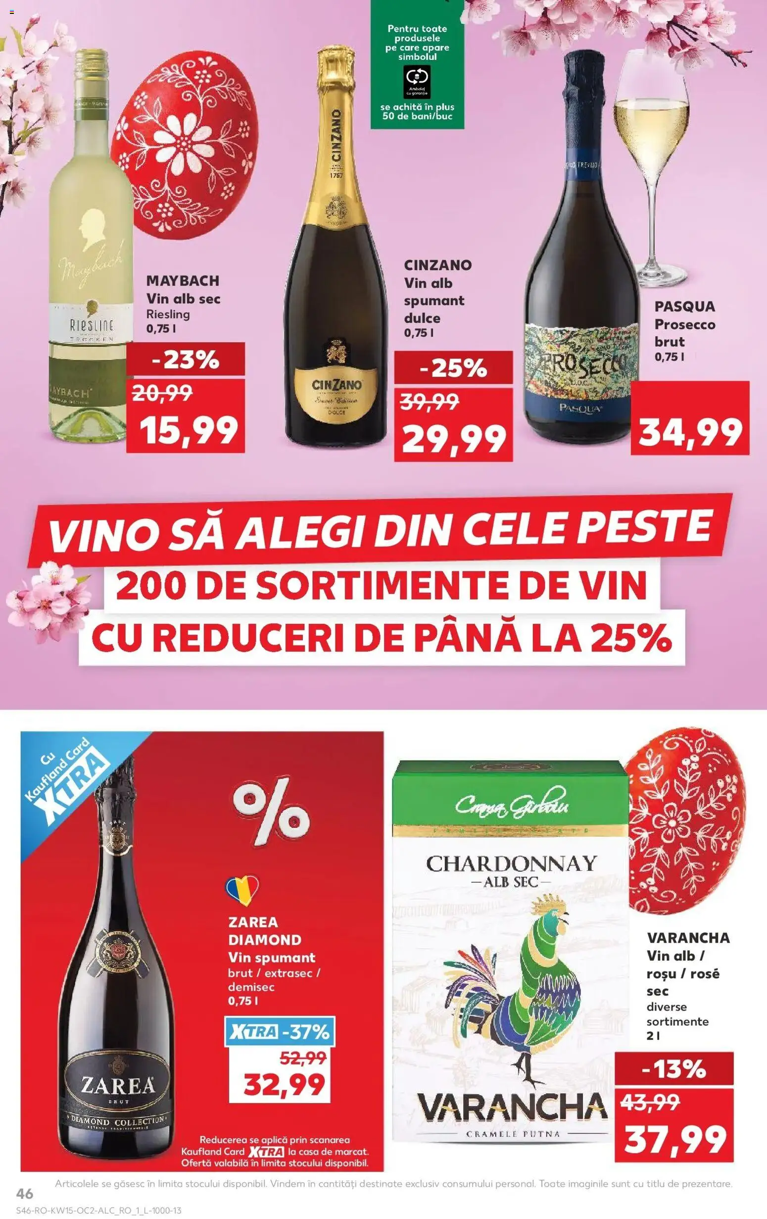 Noul catalog Kaufland – valabil de la 08.04.2026 | Pagină: 46 | Produse: Prosecco, Vin, Pește