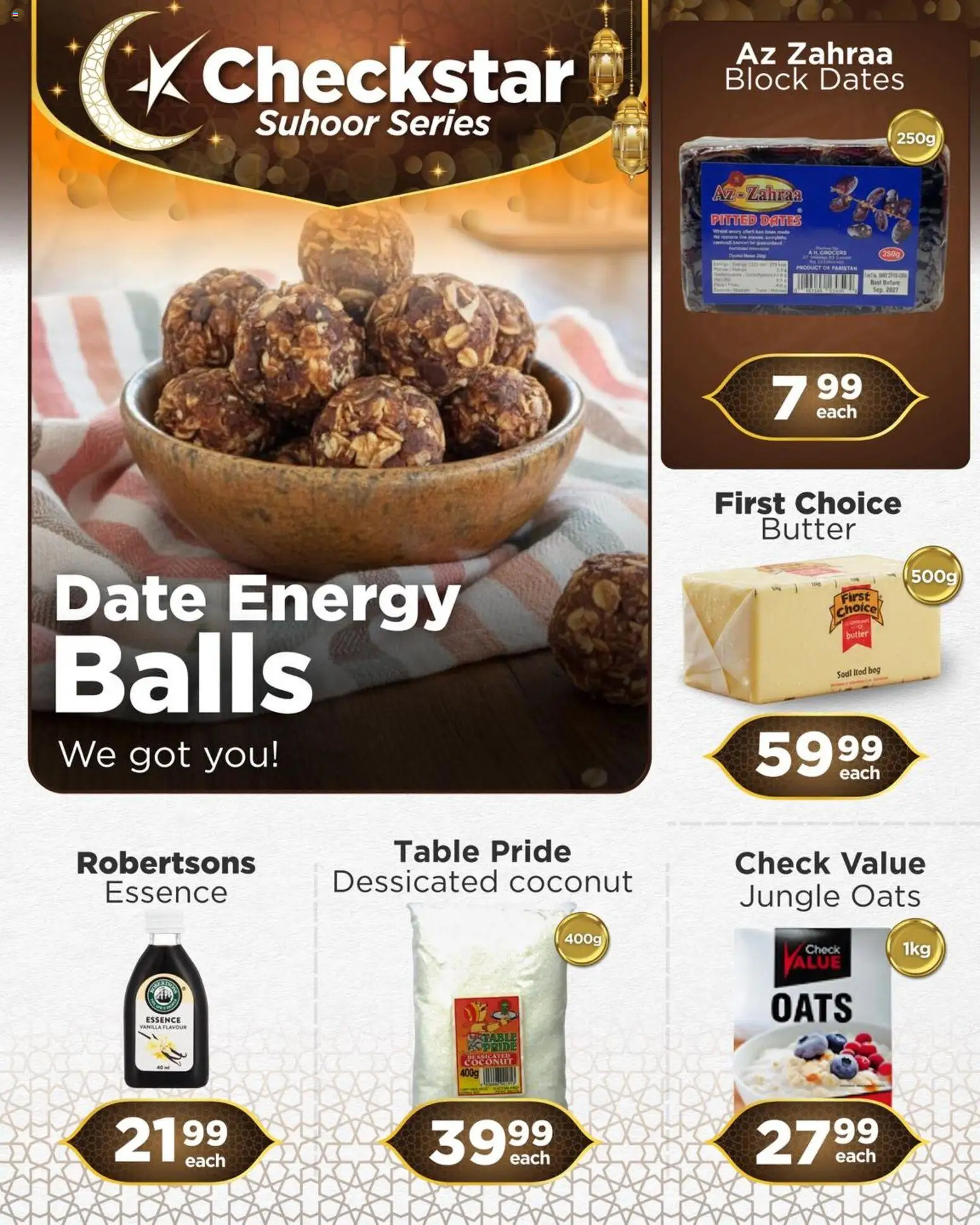 New Check Star catalogue – valid from 06.03.2026 | Page: 1 | Products: Dates, Table, Butter, Oats