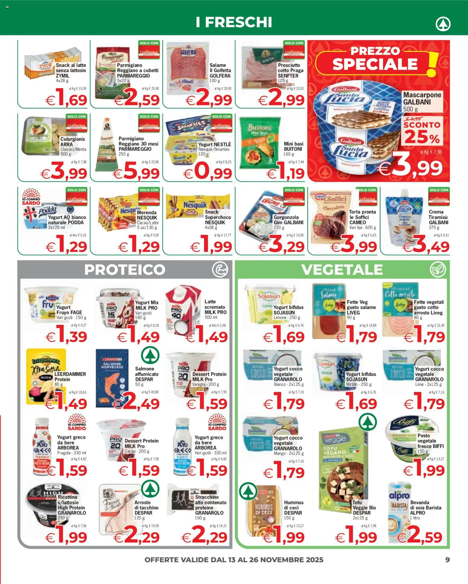 Volantino Eurospar del 13.11.2025 | Pagina: 9 | Prodotti: Arrosto, Ceci, Limone, Lime