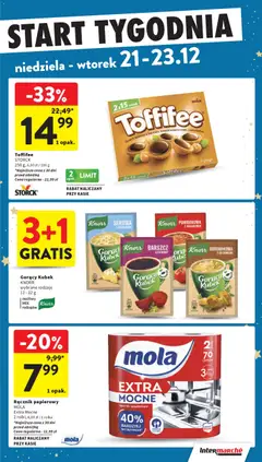 Pogląd oferty "Intermarche Gazetka" - ważna od 18.12.2025 | Strona: 62 | Produkty: Barszcz, Gorący kubek, Toffifee, Ręcznik papierowy