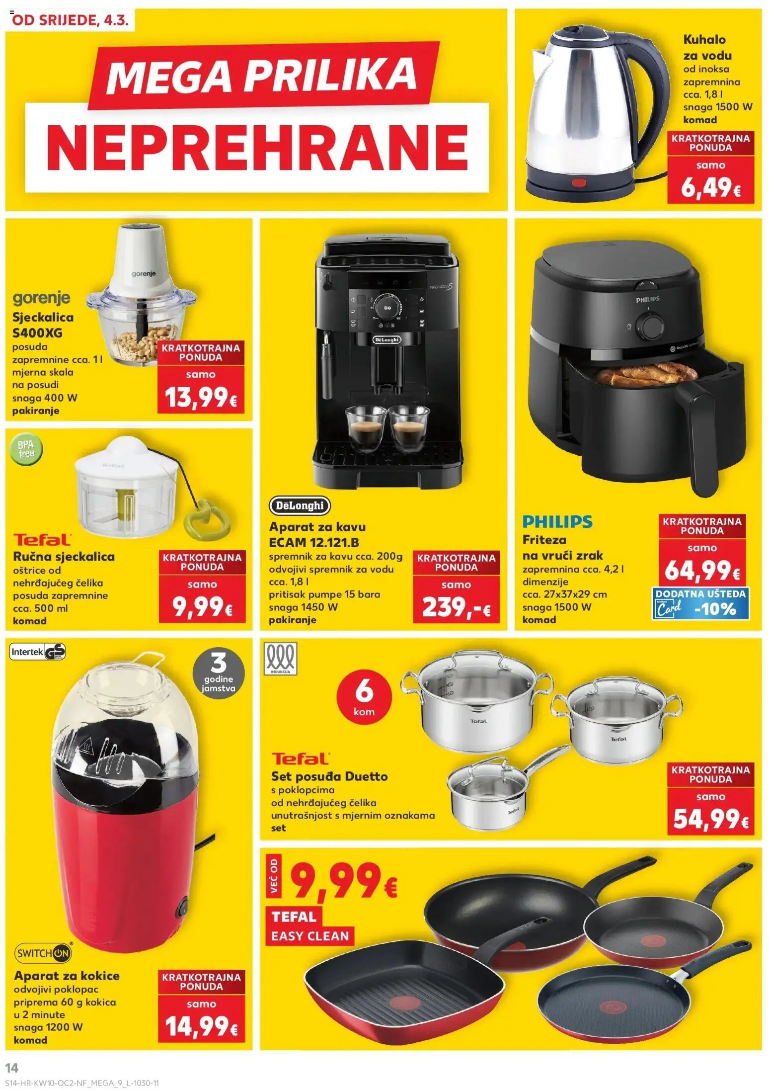Kaufland katalog | vrijedi od 04.03.2026 | Stranica: 14 | Proizvodi: Kuhalo za vodu, Friteza, Pan, Sjeckalica