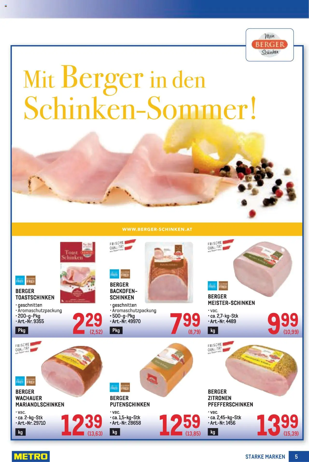 Metro  Angebote Starke Marken gültig ab 07.08.2025 | Seite: 5 | Produkte: Schinken