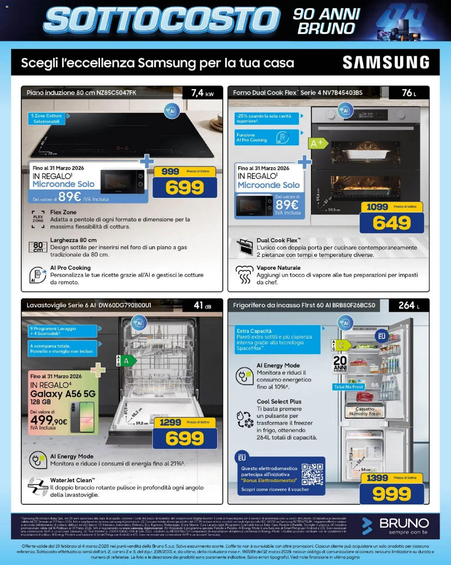 Volantino BRUNO del 19.02.2026 | Pagina: 35 | Prodotti: Microonde, Compressore, Lavastoviglie, Forno