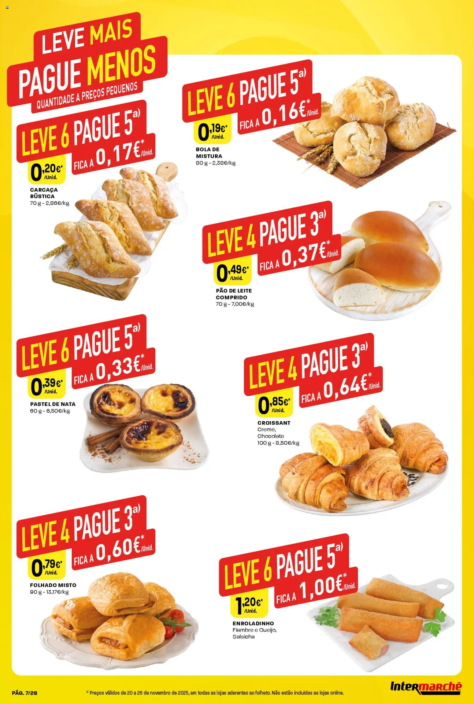 Intermarché Folheto Contact │ válido de 20.11.2025 | Página: 7 | Produtos: Salsicha, Leite, Chocolate, Nata