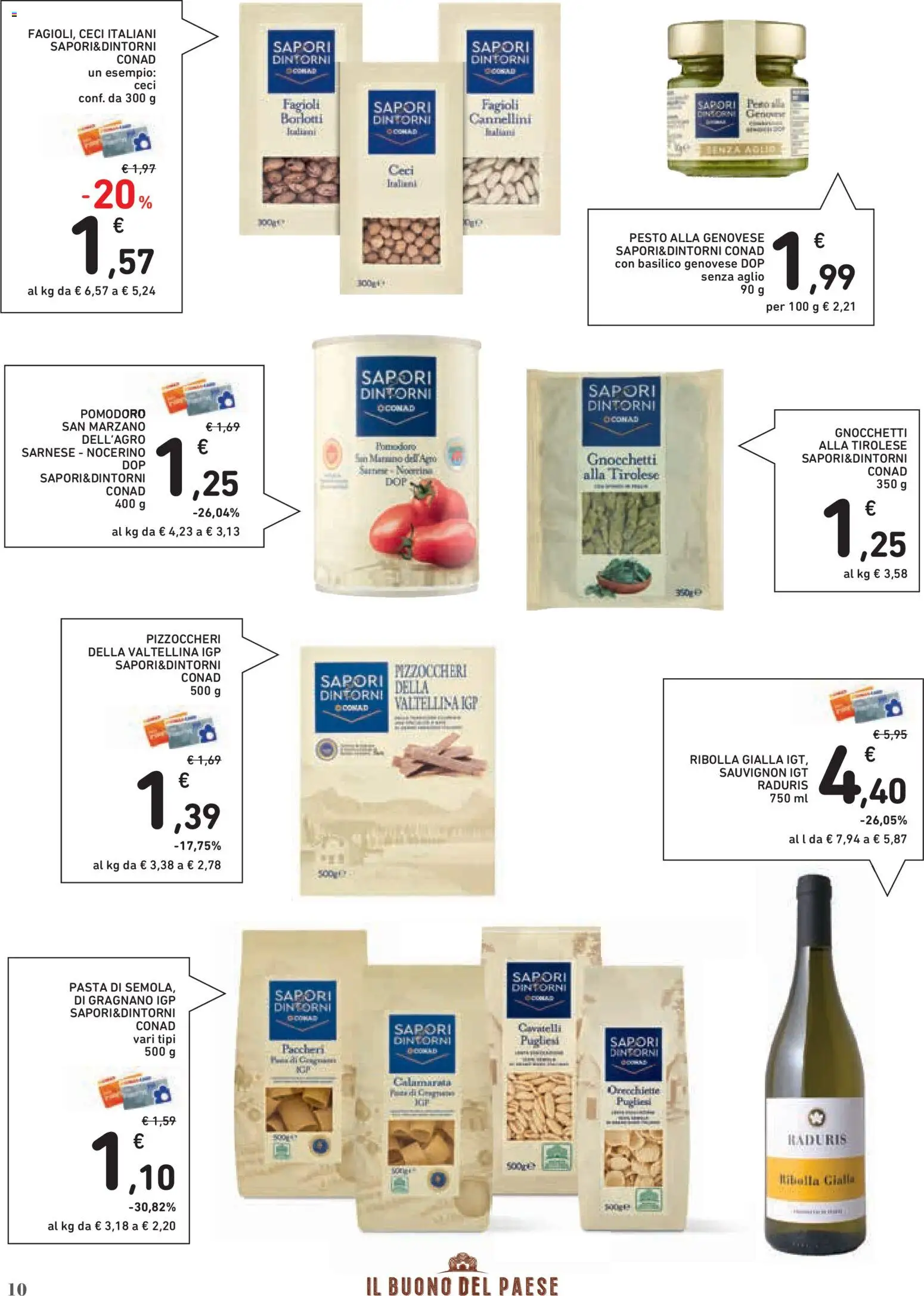 Volantino Conad del 29.01.2026 | Pagina: 10 | Prodotti: Fagioli, Pomodoro, Pesto, Basilico