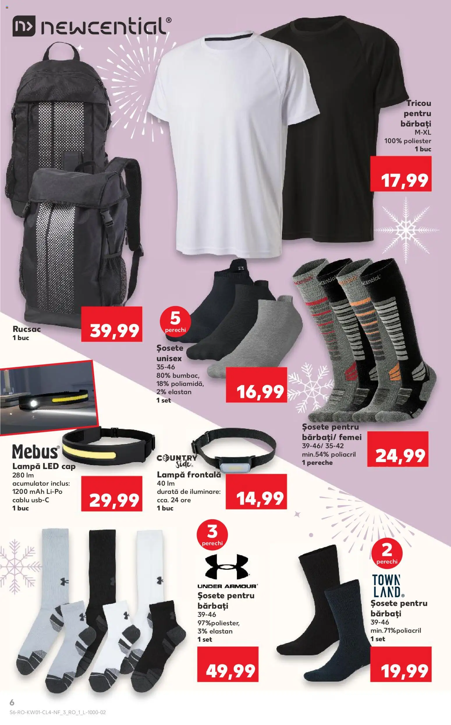 Noul catalog Kaufland – valabil de la 31.12.2025 | Pagină: 6 | Produse: Babak, Lampă, Șosete, Rucsac