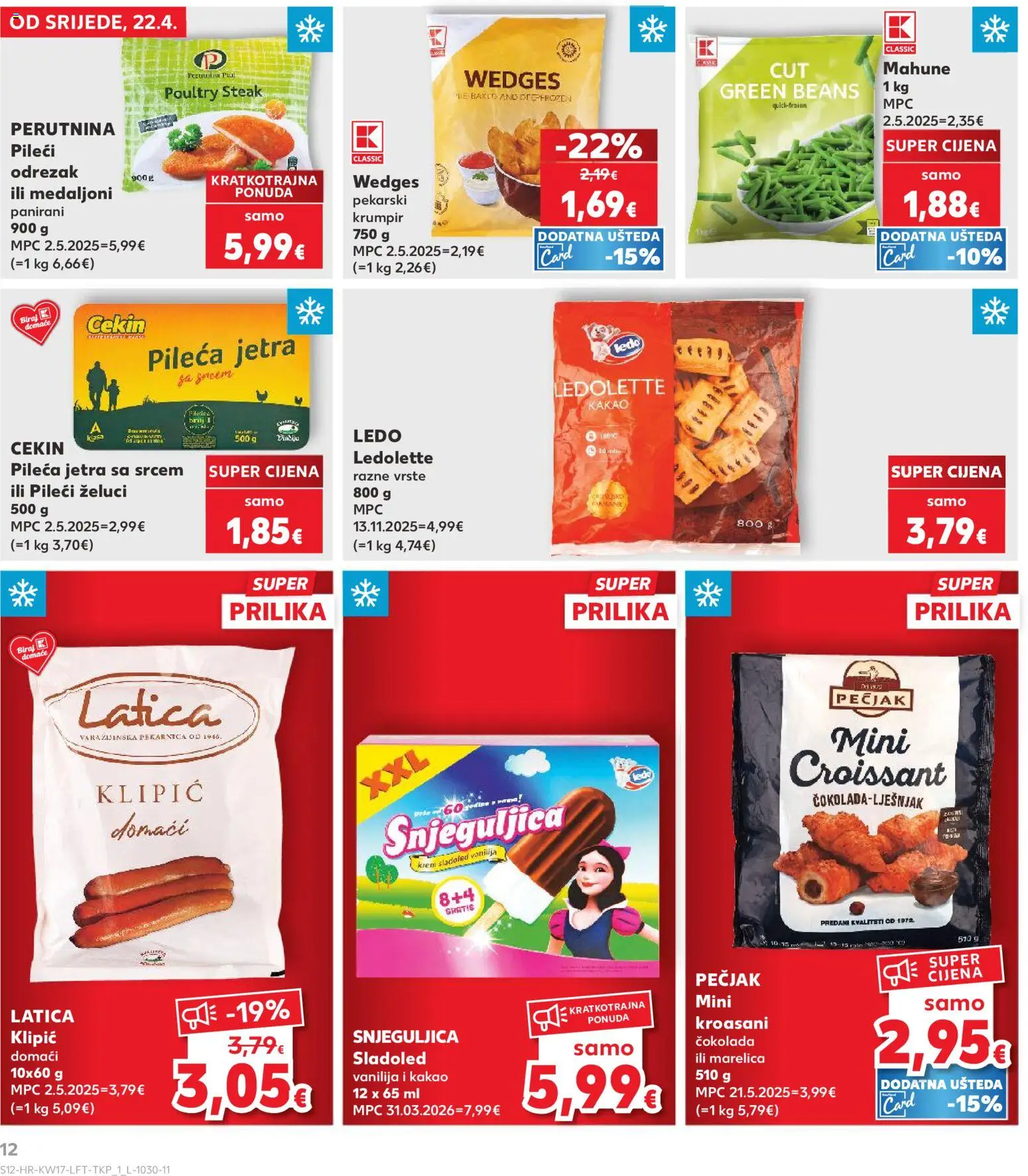 Kaufland katalog | vrijedi od 22.04.2026 | Stranica: 12 | Proizvodi: Čokolada, Krumpir, Perutnina Ptuj, Kakao