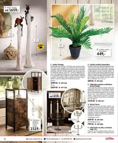 Náhled letáku Velký Košík katalog duben 2026 od 01.04.2026 | Strana: 56 | Produkty: Odkládací stolek, Soška, Svíčky, Stolek