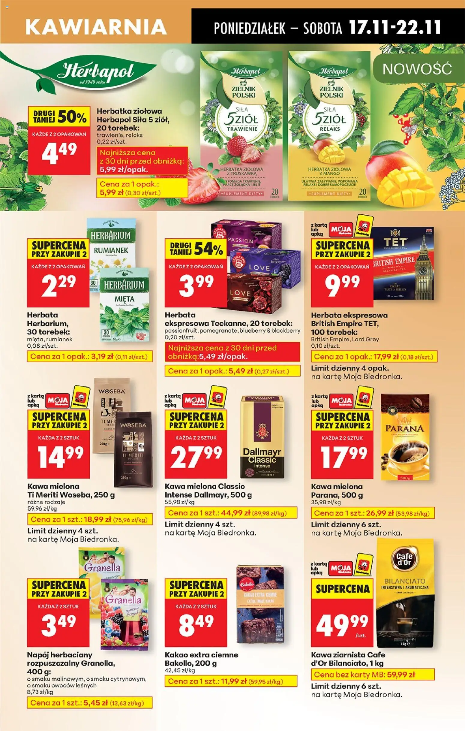 Biedronka gazetka od 17.11.2025 | Strona: 63 | Produkty: Mango, Karta, Mięta, Herbata