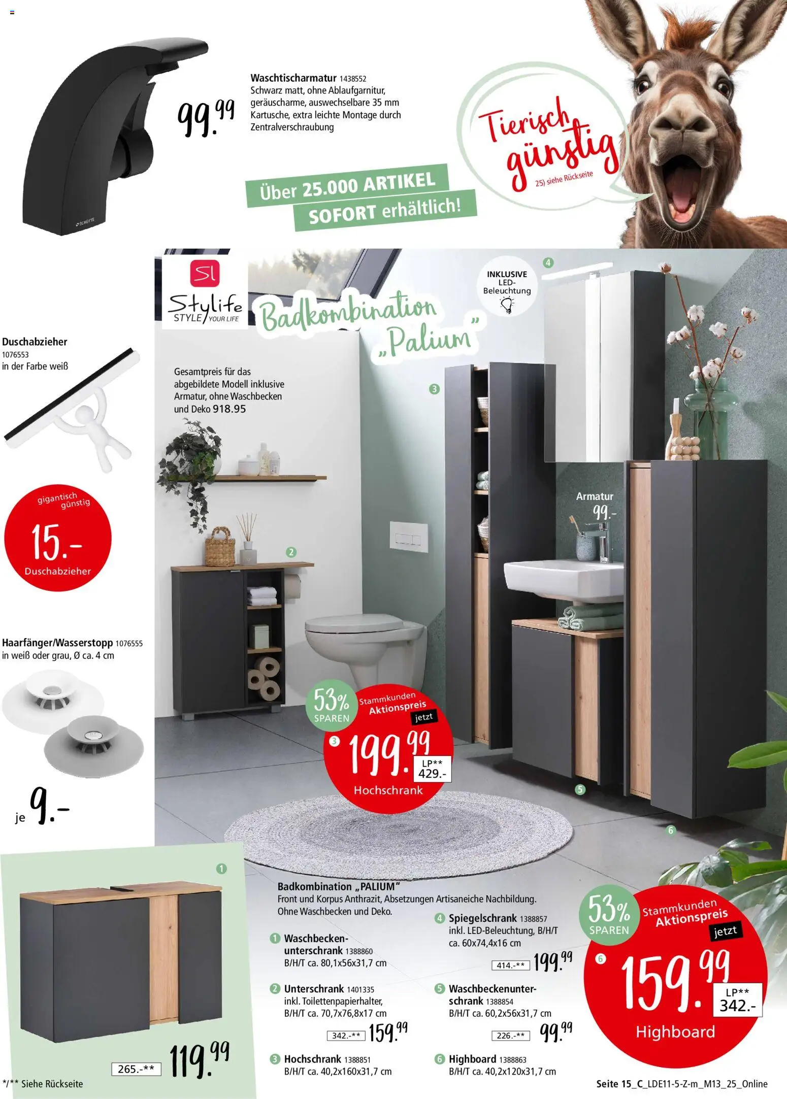 Zurbrüggen Z2-Junges Wohnen – gültig ab 08.11.2025 | Seite: 51 | Produkte: Waschbecken, Armatur, Spiegelschrank, Hochschrank