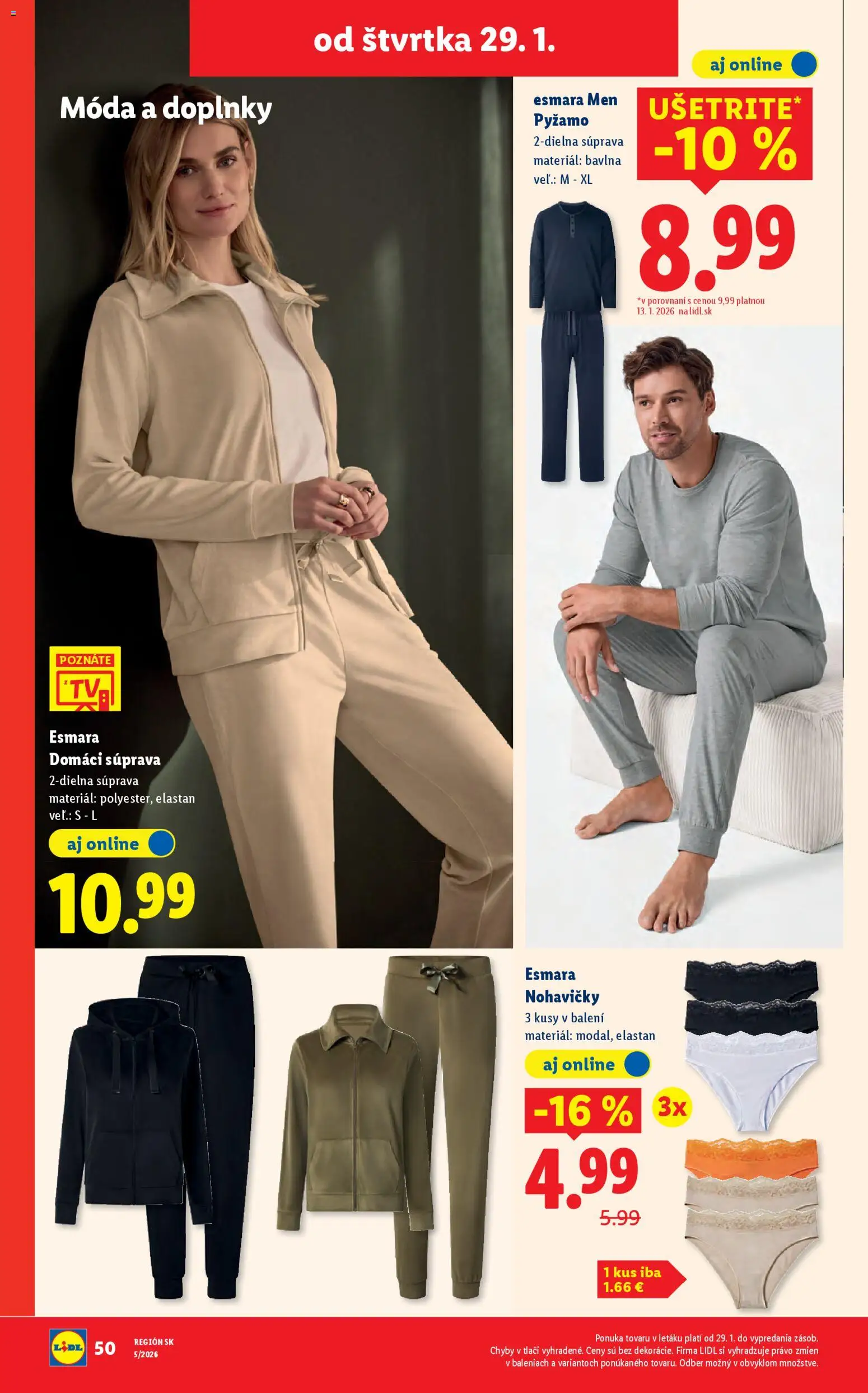 Nové Lidl akcie – leták je platný od 26.01.2026 | Strana: 88 | Produkty: Nohavičky, Pyžamo