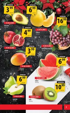 Pogląd oferty "Arhelan Gazetka" - ważna od 15.12.2025 | Strona: 3 | Produkty: Mango, Winogrono, Pomelo, Kiwi