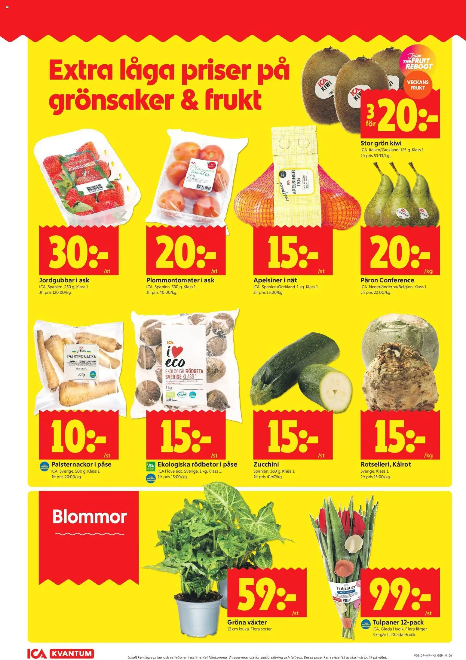 ICA Kvantum reklamblad aktuell från 26.01.2026 | Sida: 8 | Produkter: Rödbeta, Apelsiner, Jordgubbar, Kålrot