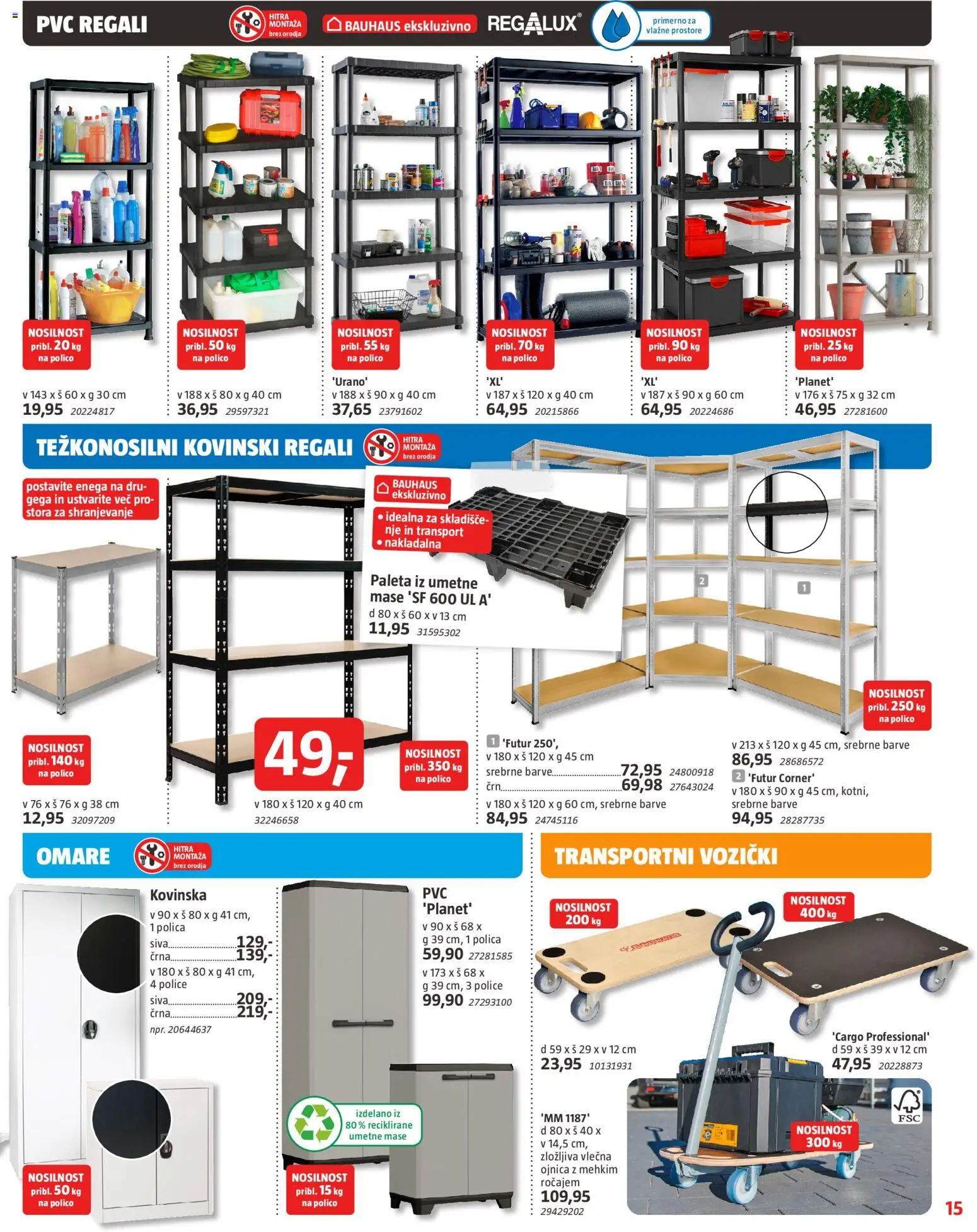 Novi Bauhaus katalog ponudbe – veljaven od 01.01.2026 | Stran: 15 | Izdelki: Polica