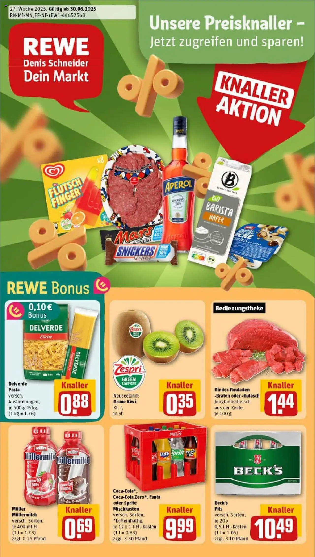 Rewe prospekt Frankenberg (Eder)	 - gültig ab dem 29.06.2025 | Seite: 1 | Produkte: Fanta, Pasta, Müllermilch, Aperol