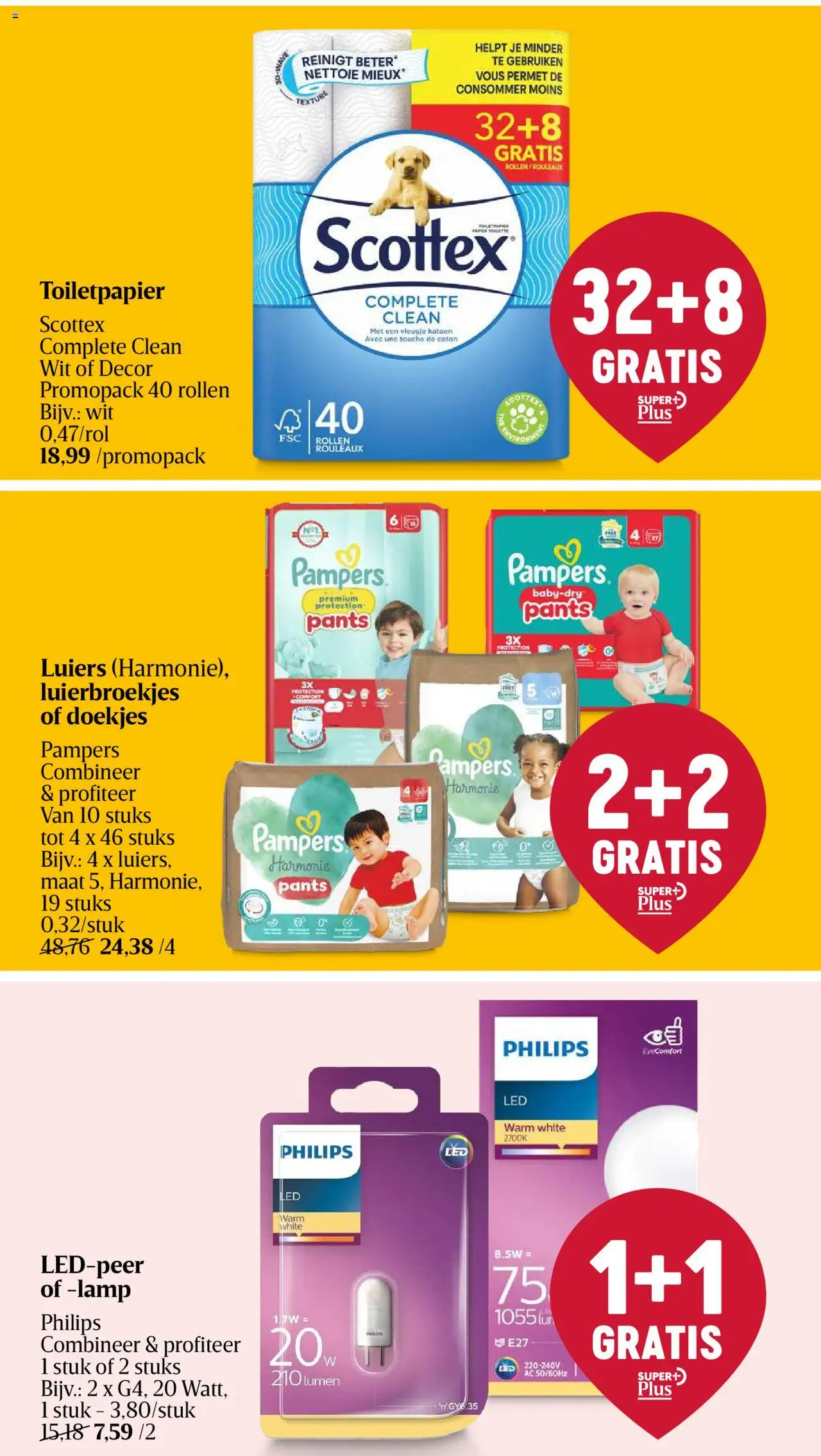 {H1} | Pagina: 38 | Producten: Pampers, Toiletpapier, Lamp
